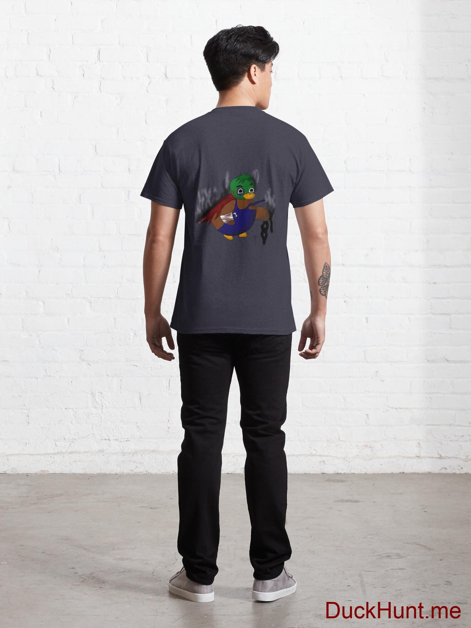 Dead Boss Duck (smoky) Navy Classic T-Shirt (Back printed) alternative image 3