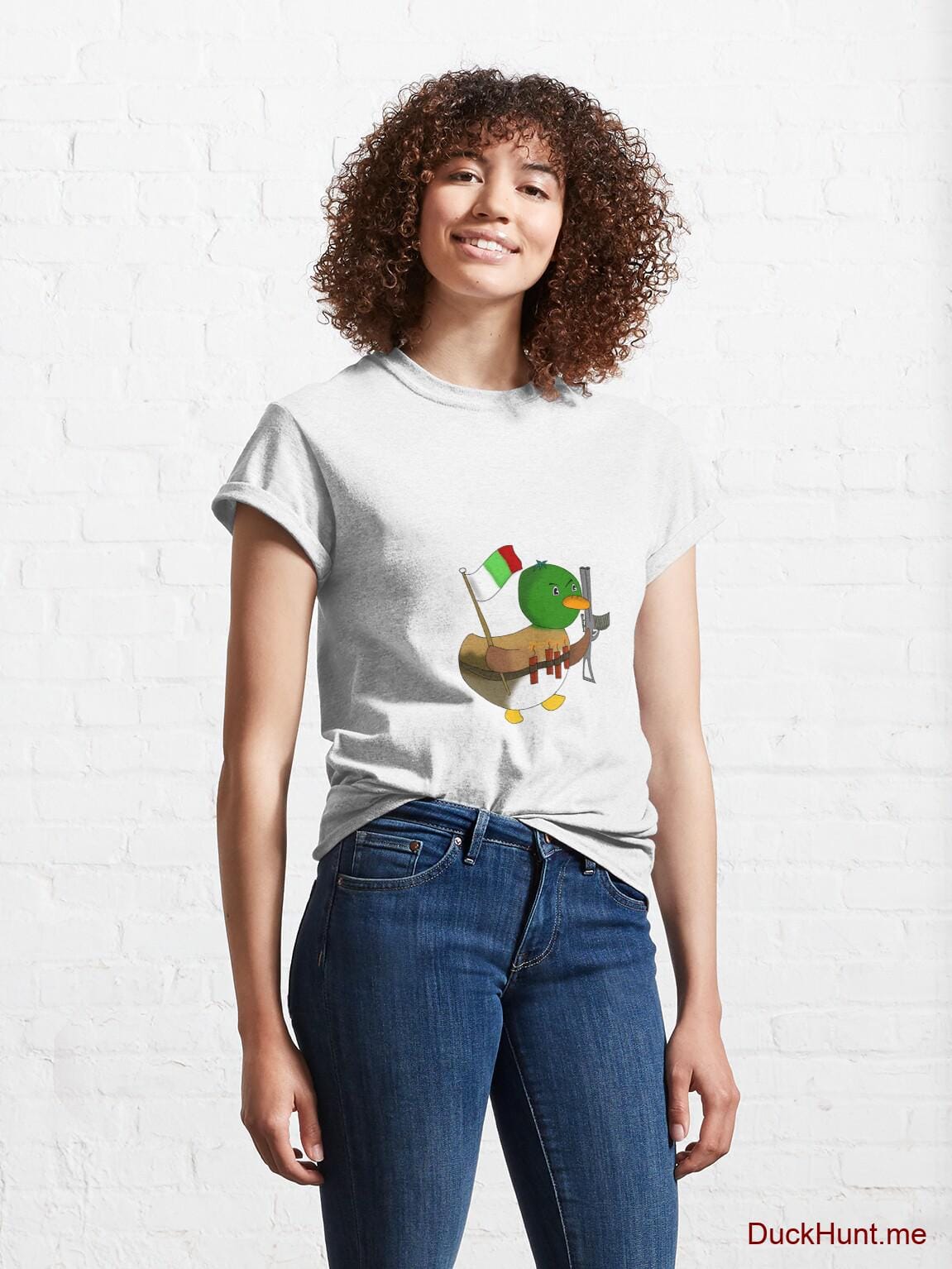 Kamikaze Duck White Classic T-Shirt (Front printed) alternative image 3