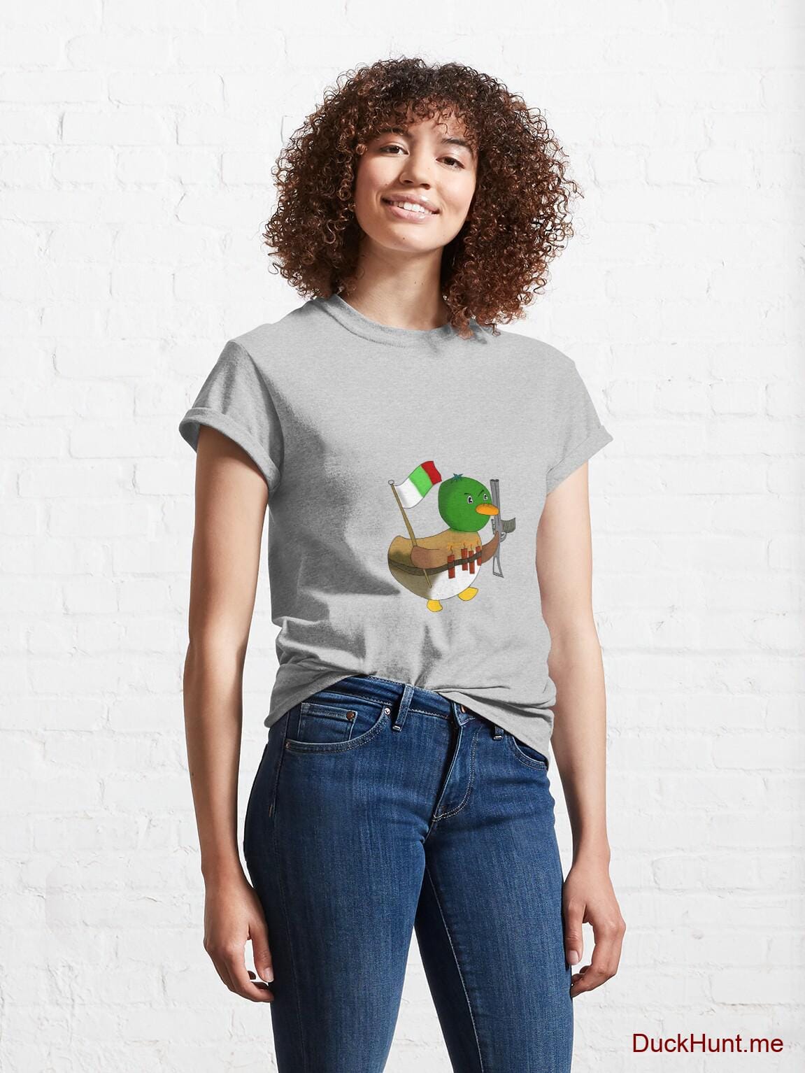 Kamikaze Duck Heather Grey Classic T-Shirt (Front printed) alternative image 3