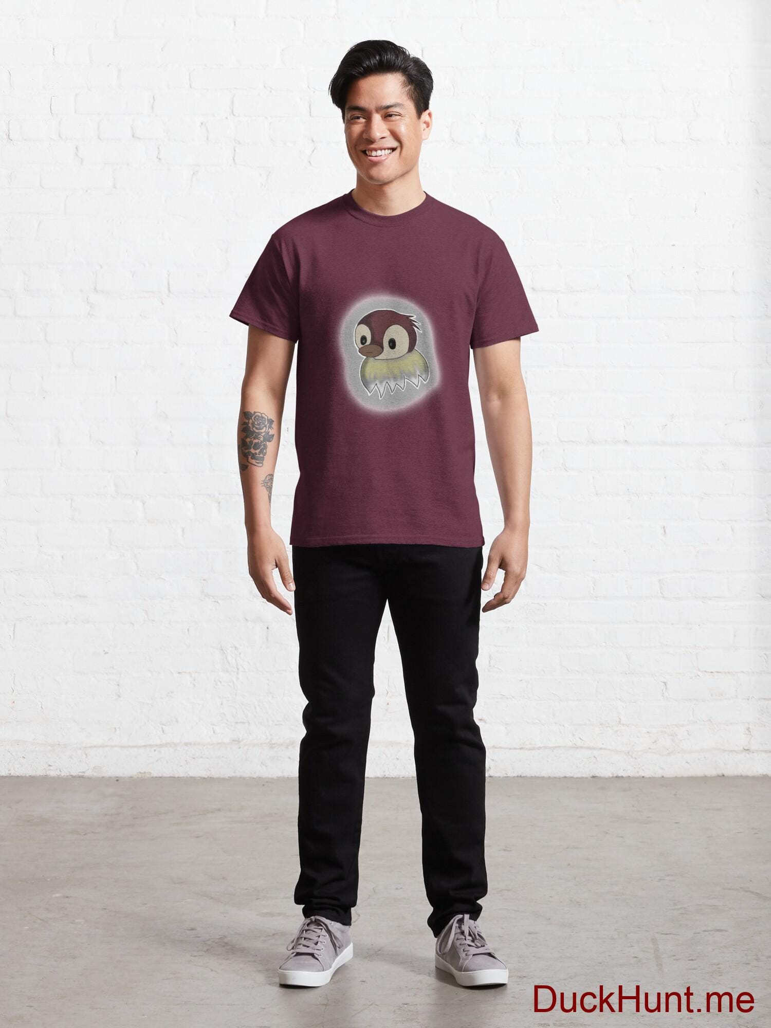 Ghost Duck (foggy) Dark Red Classic T-Shirt (Front printed) alternative image 6