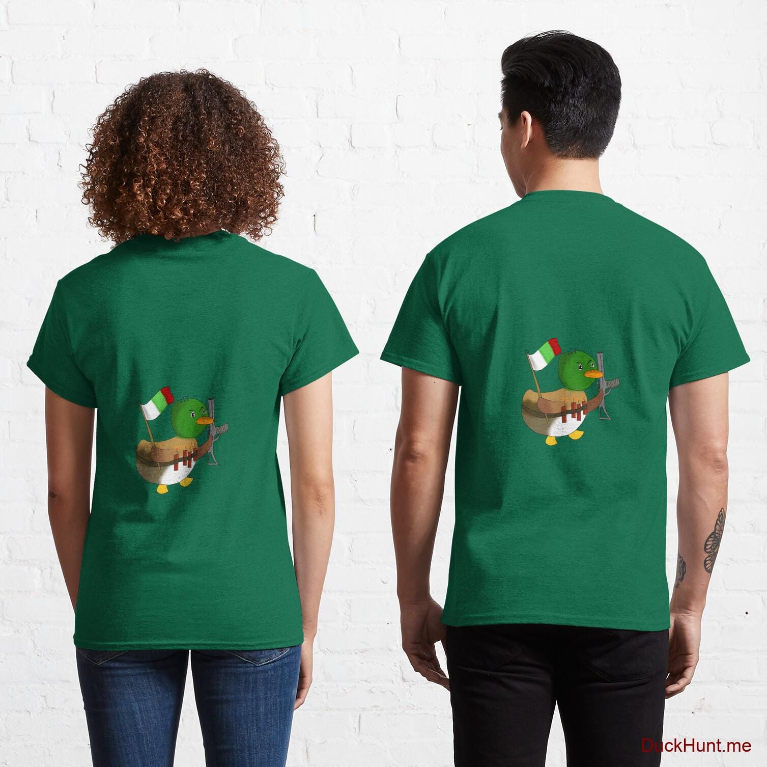 Kamikaze Duck Green Classic T-Shirt (Back printed)