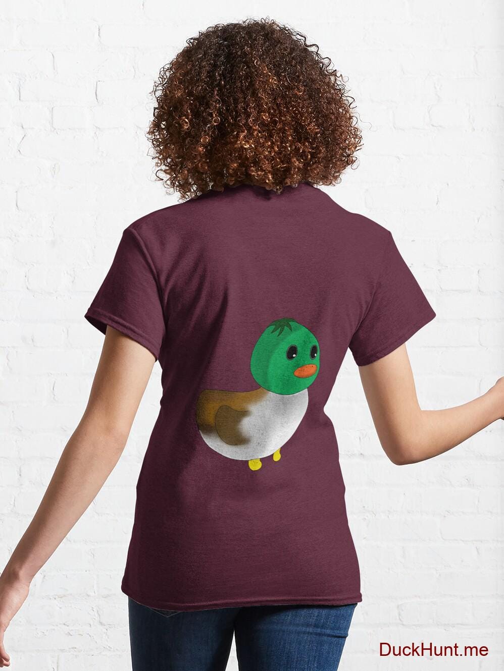Normal Duck Dark Red Classic T-Shirt (Back printed) alternative image 4