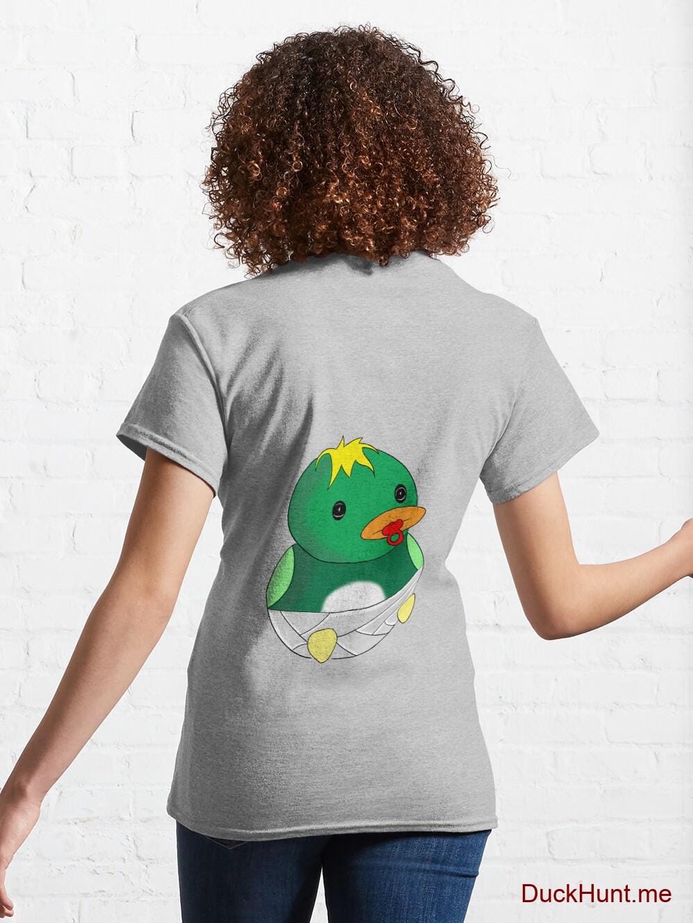 Baby duck Heather Grey Classic T-Shirt (Back printed) alternative image 4