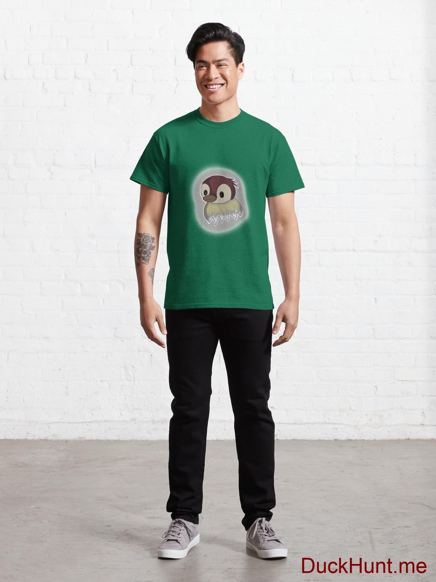 Ghost Duck (foggy) Green Classic T-Shirt (Front printed) alternative image 6