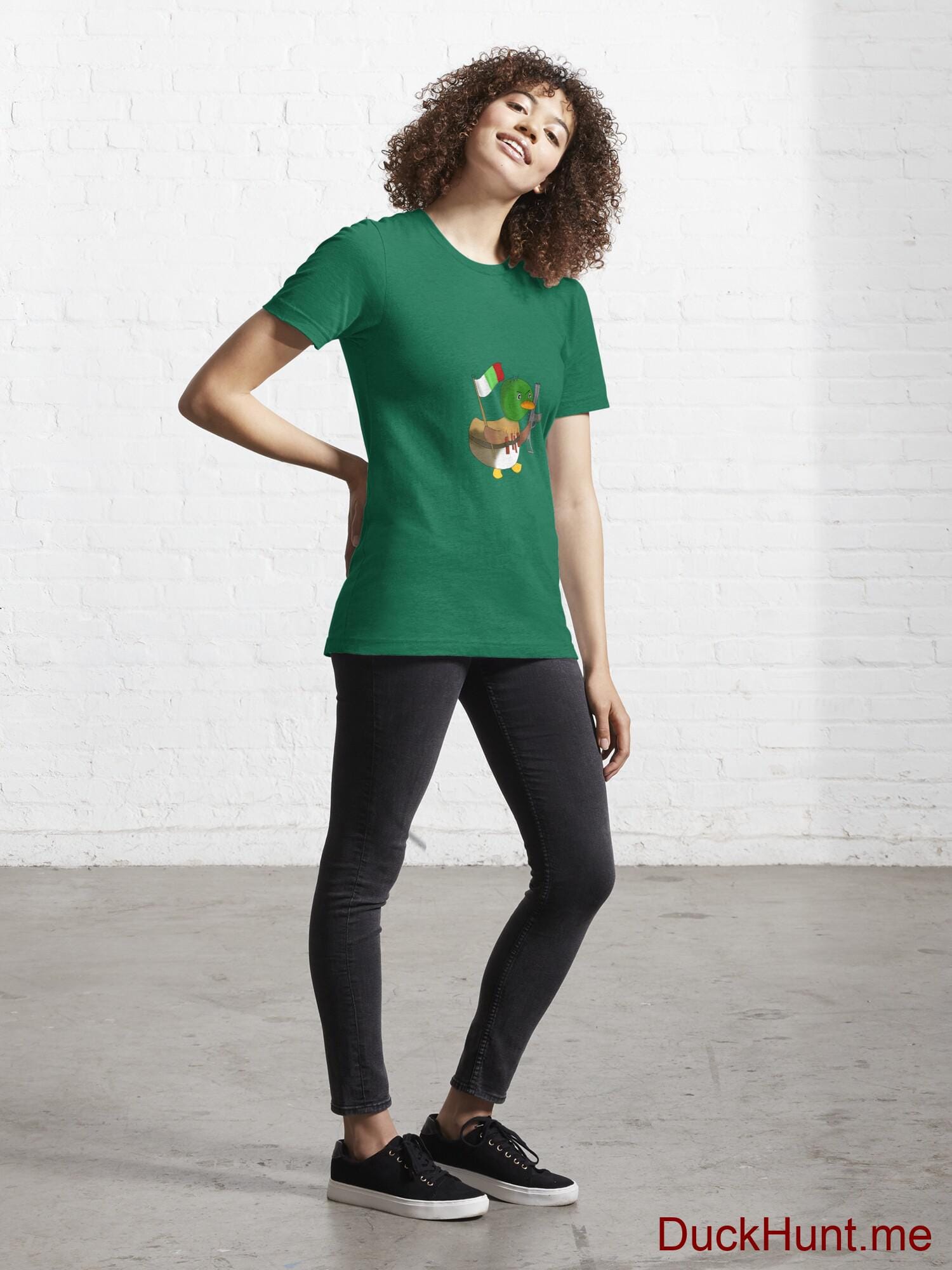 Kamikaze Duck Green Essential T-Shirt (Front printed) alternative image 3