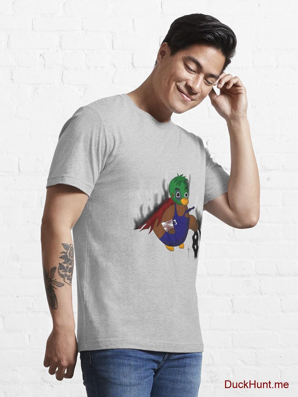 Dead Boss Duck (smoky) Heather Grey Essential T-Shirt (Front printed) alternative image 6