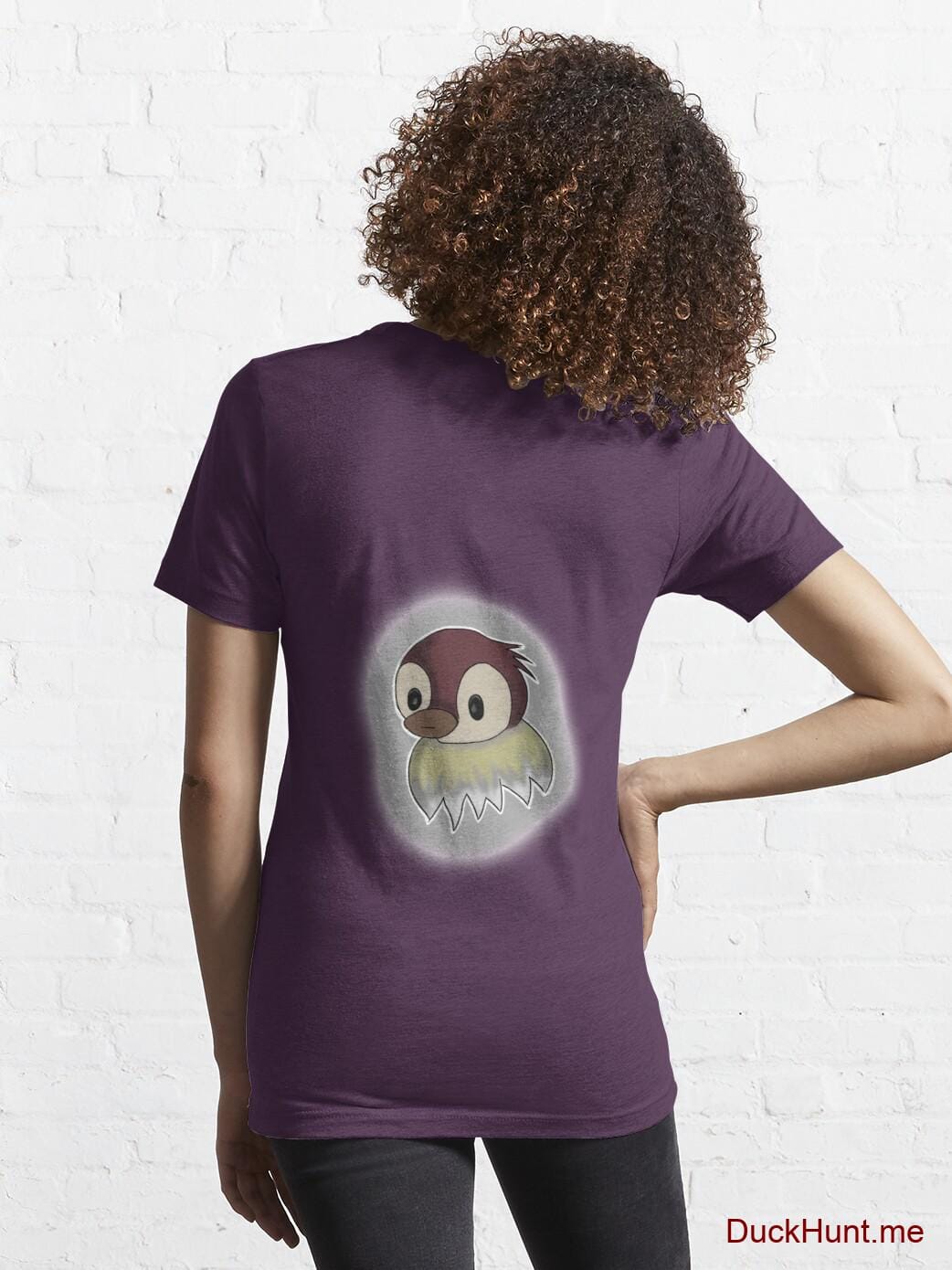 Ghost Duck (foggy) Eggplant Essential T-Shirt (Back printed) alternative image 4