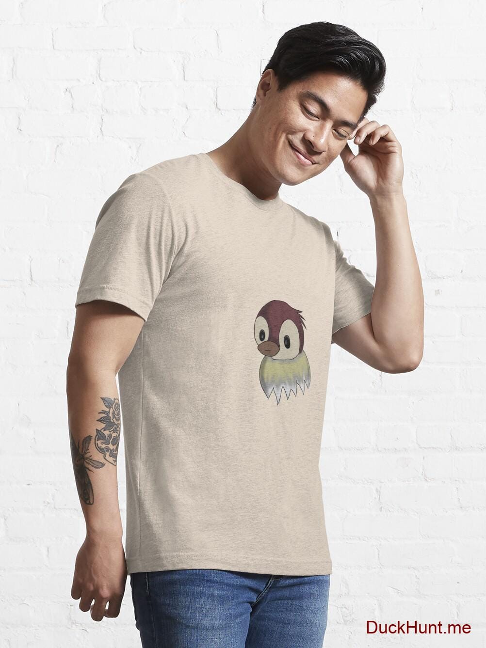Ghost Duck (fogless) Creme Essential T-Shirt (Front printed) alternative image 6