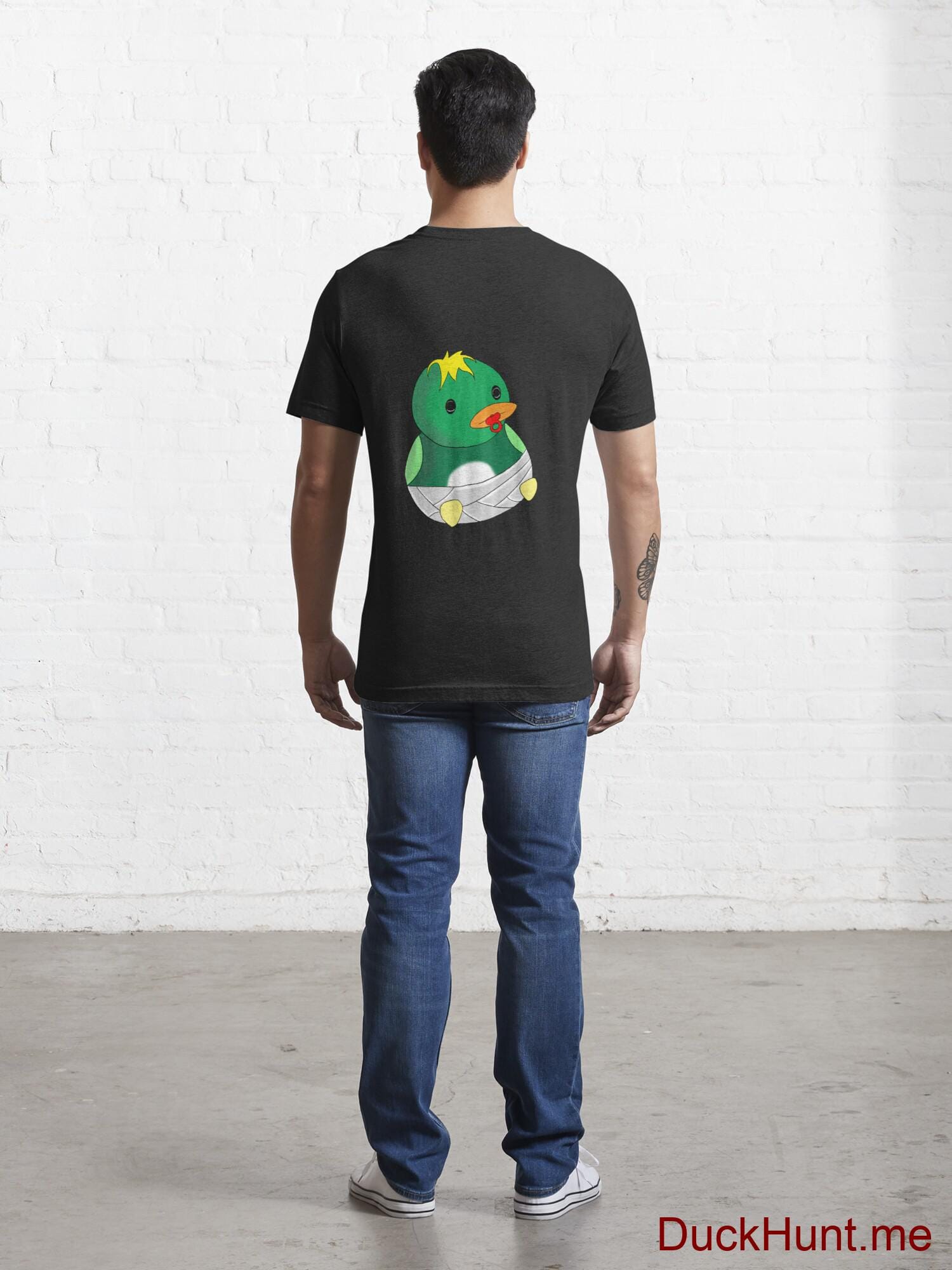 Baby duck Black Essential T-Shirt (Back printed) alternative image 3