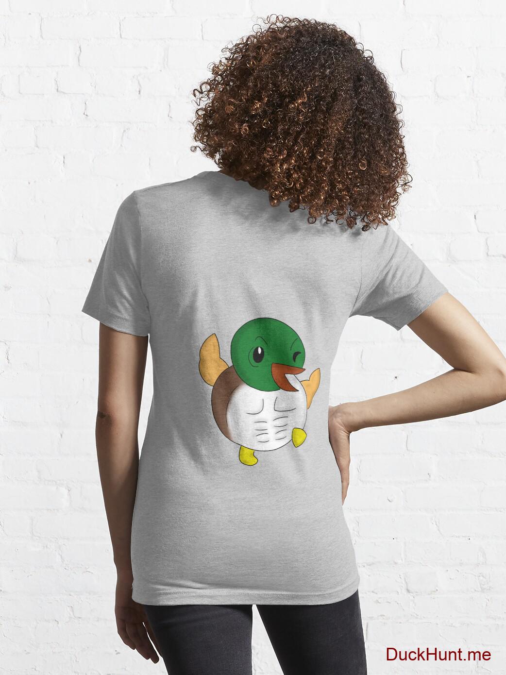 Super duck Heather Grey Essential T-Shirt (Back printed) alternative image 4