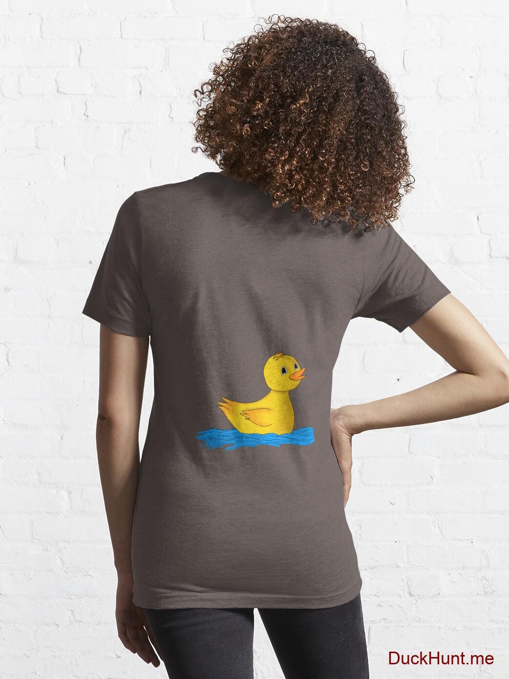 Plastic Duck Dark Grey Essential T-Shirt (Back printed) alternative image 4