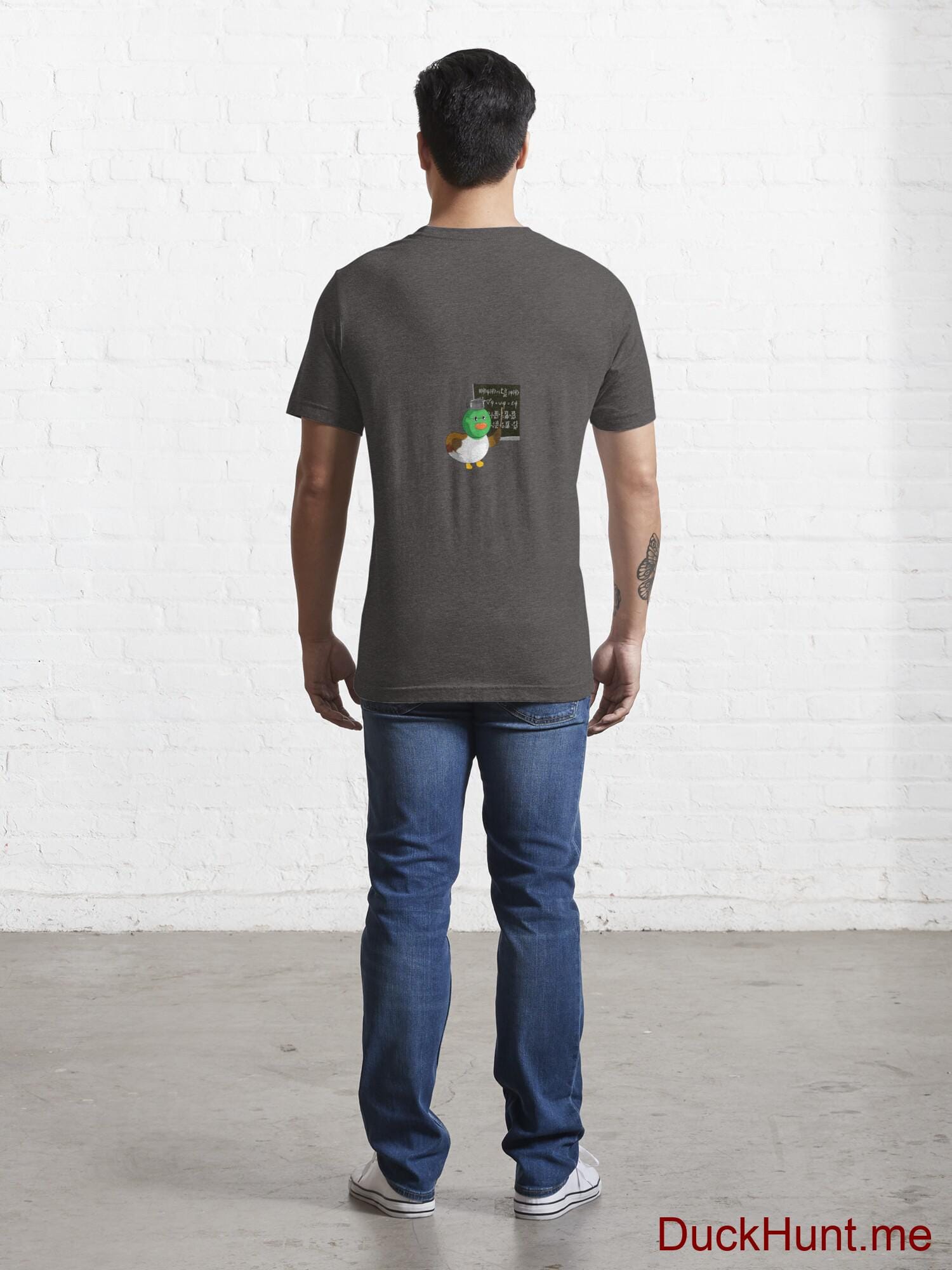Prof Duck Charcoal Heather Essential T-Shirt (Back printed) alternative image 3