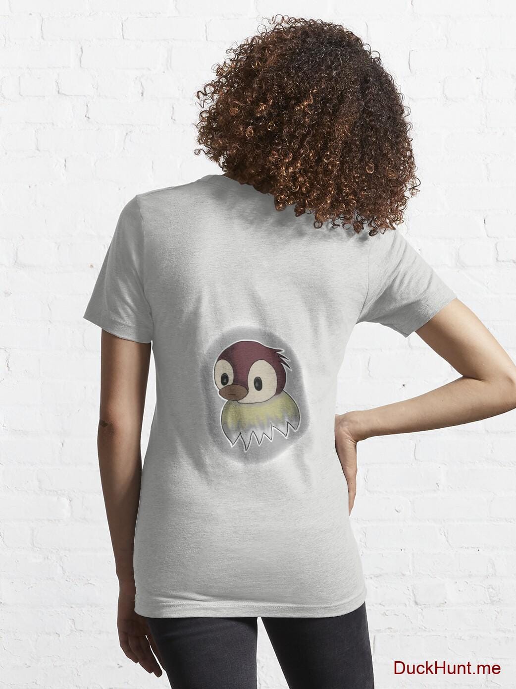 Ghost Duck (foggy) Light Grey Essential T-Shirt (Back printed) alternative image 4
