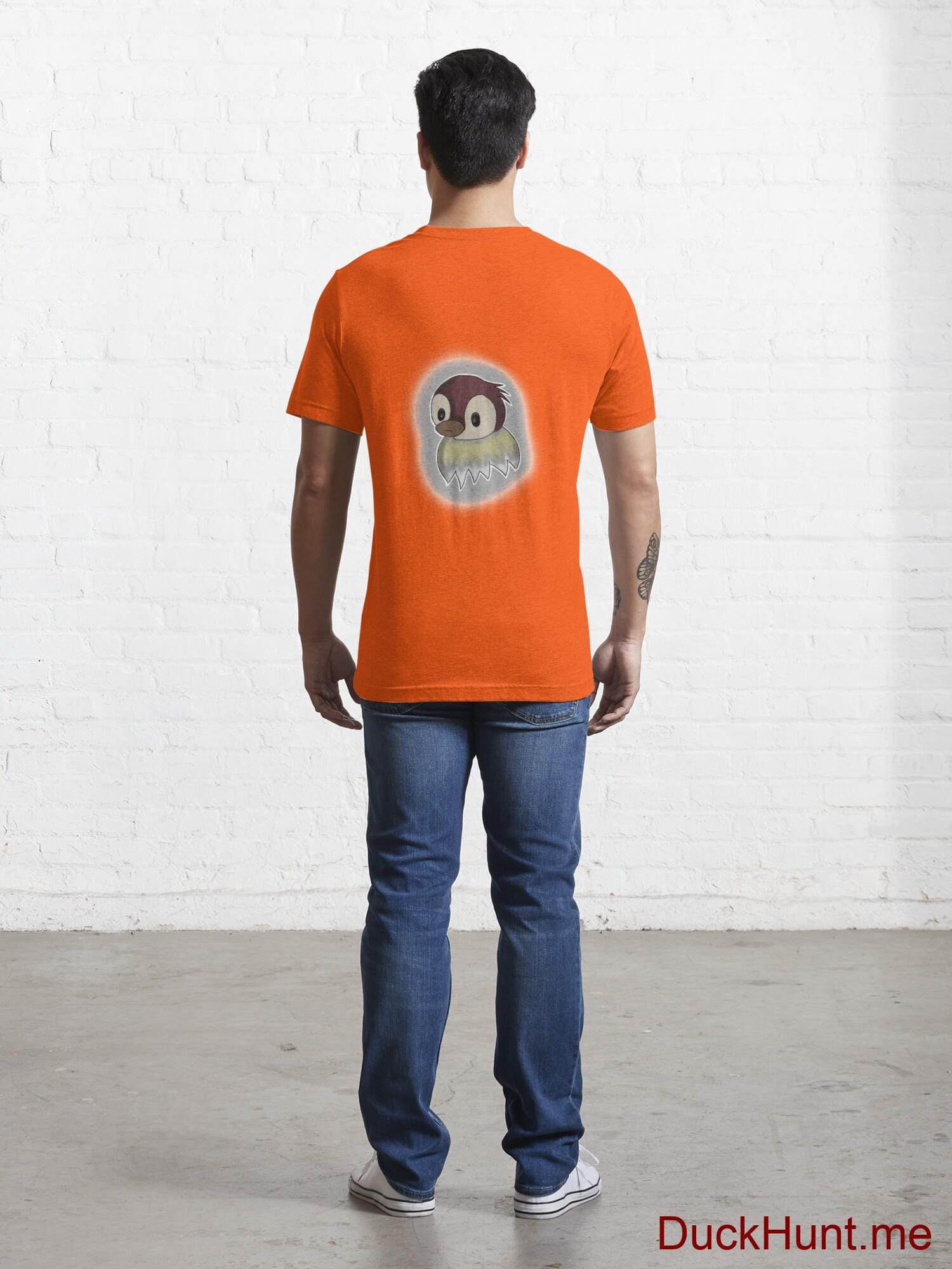 Ghost Duck (foggy) Orange Essential T-Shirt (Back printed) alternative image 3