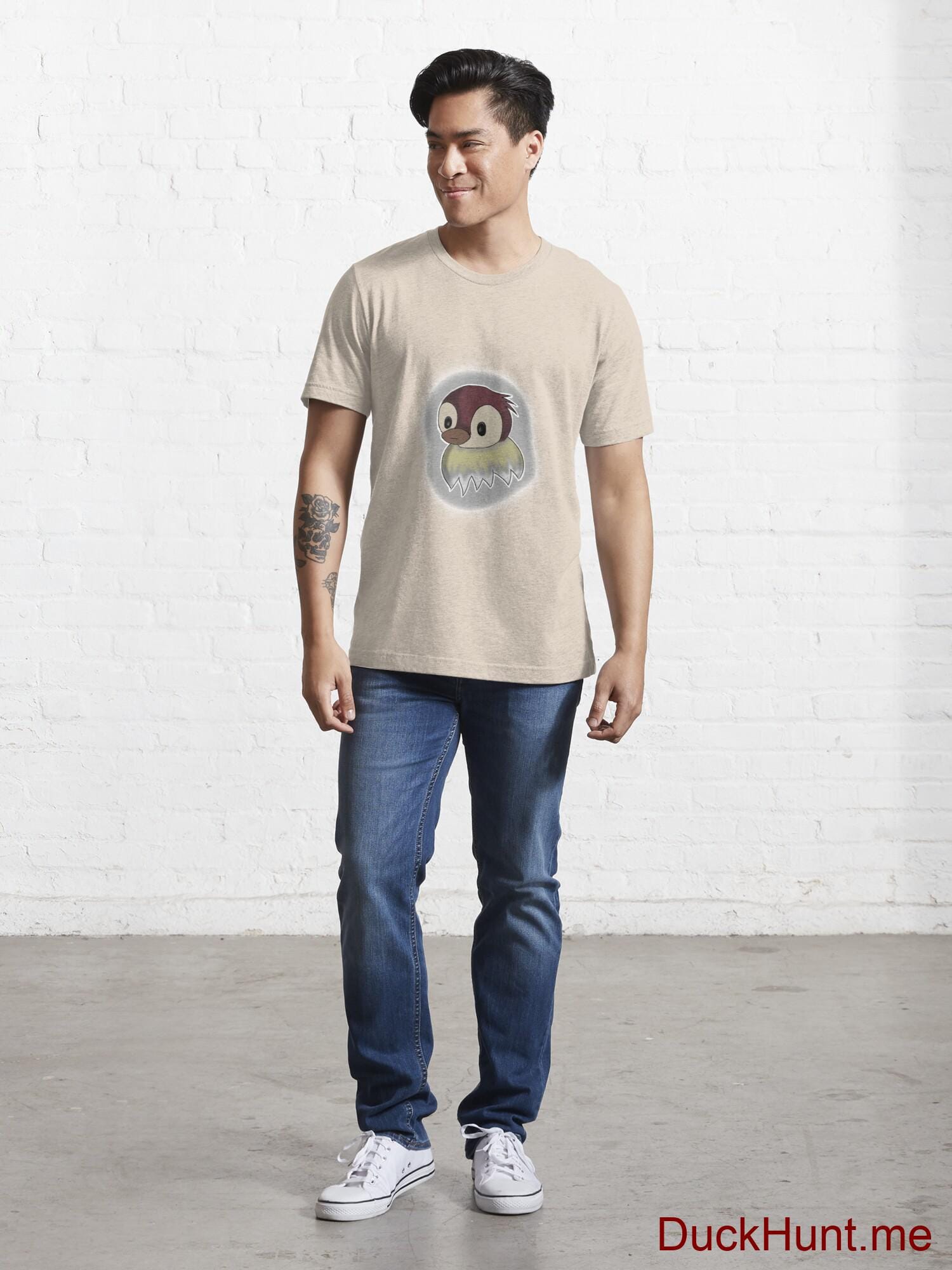 Ghost Duck (foggy) Creme Essential T-Shirt (Front printed) alternative image 4