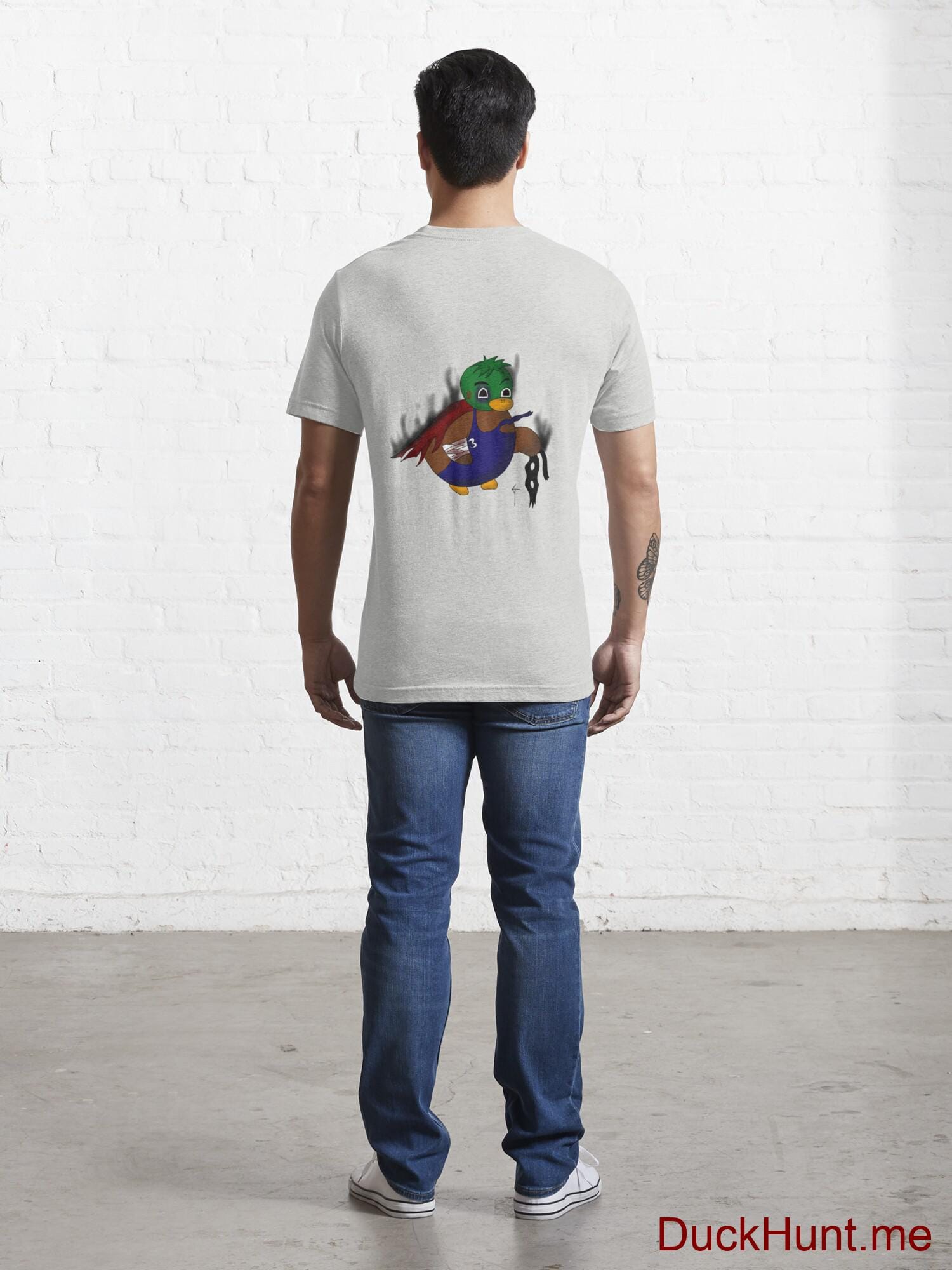 Dead Boss Duck (smoky) Light Grey Essential T-Shirt (Back printed) alternative image 3