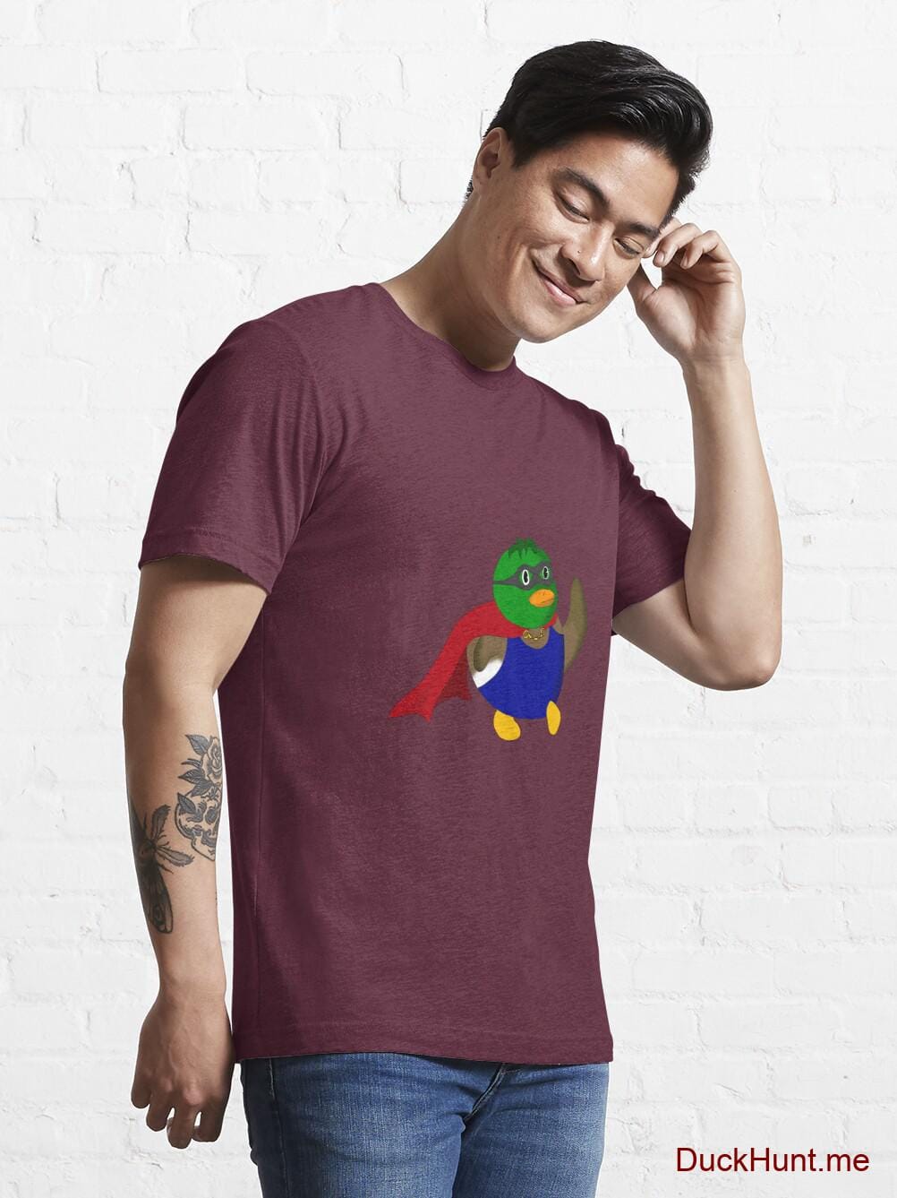 Alive Boss Duck Dark Red Essential T-Shirt (Front printed) alternative image 6