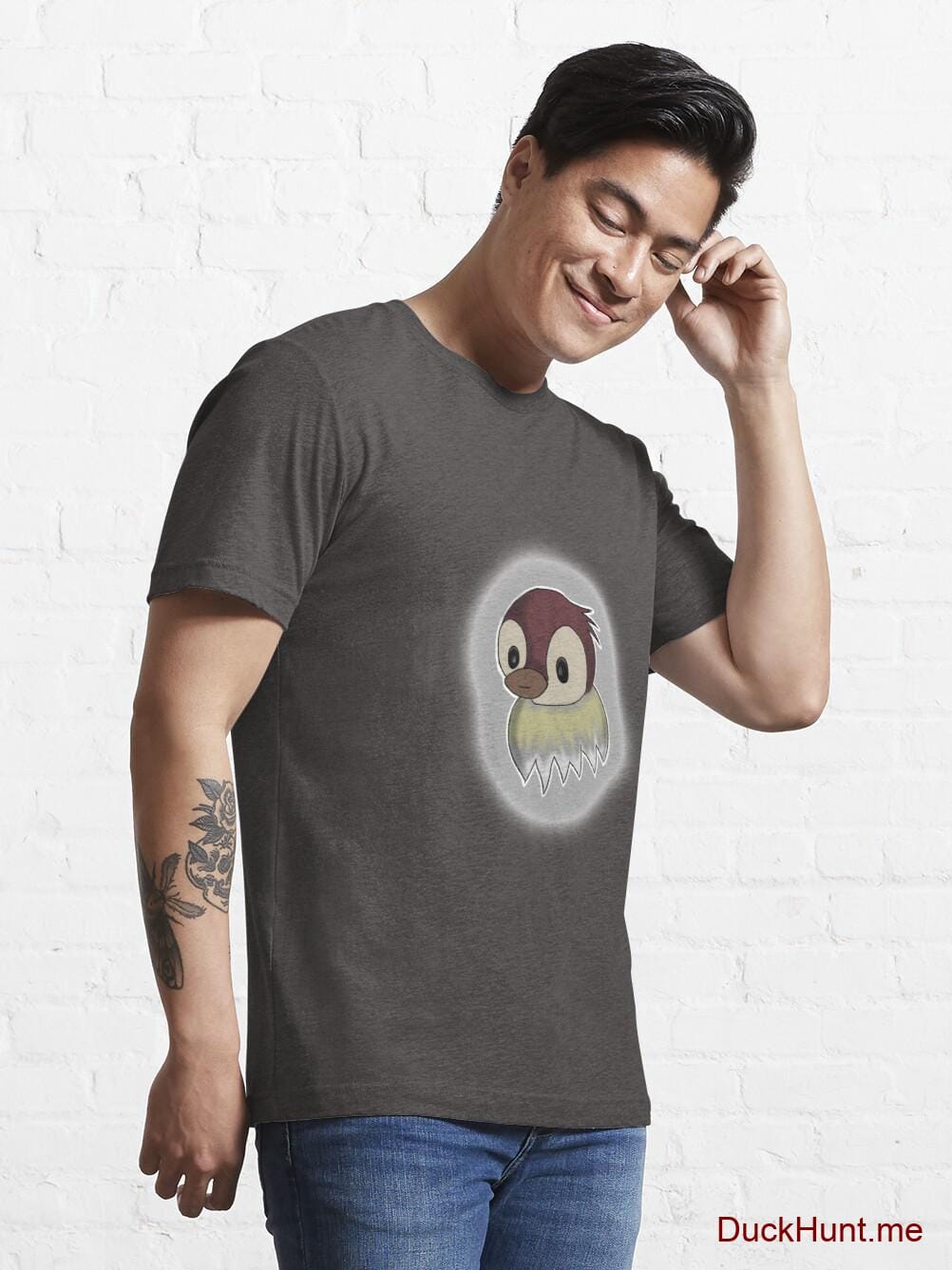 Ghost Duck (foggy) Charcoal Heather Essential T-Shirt (Front printed) alternative image 6