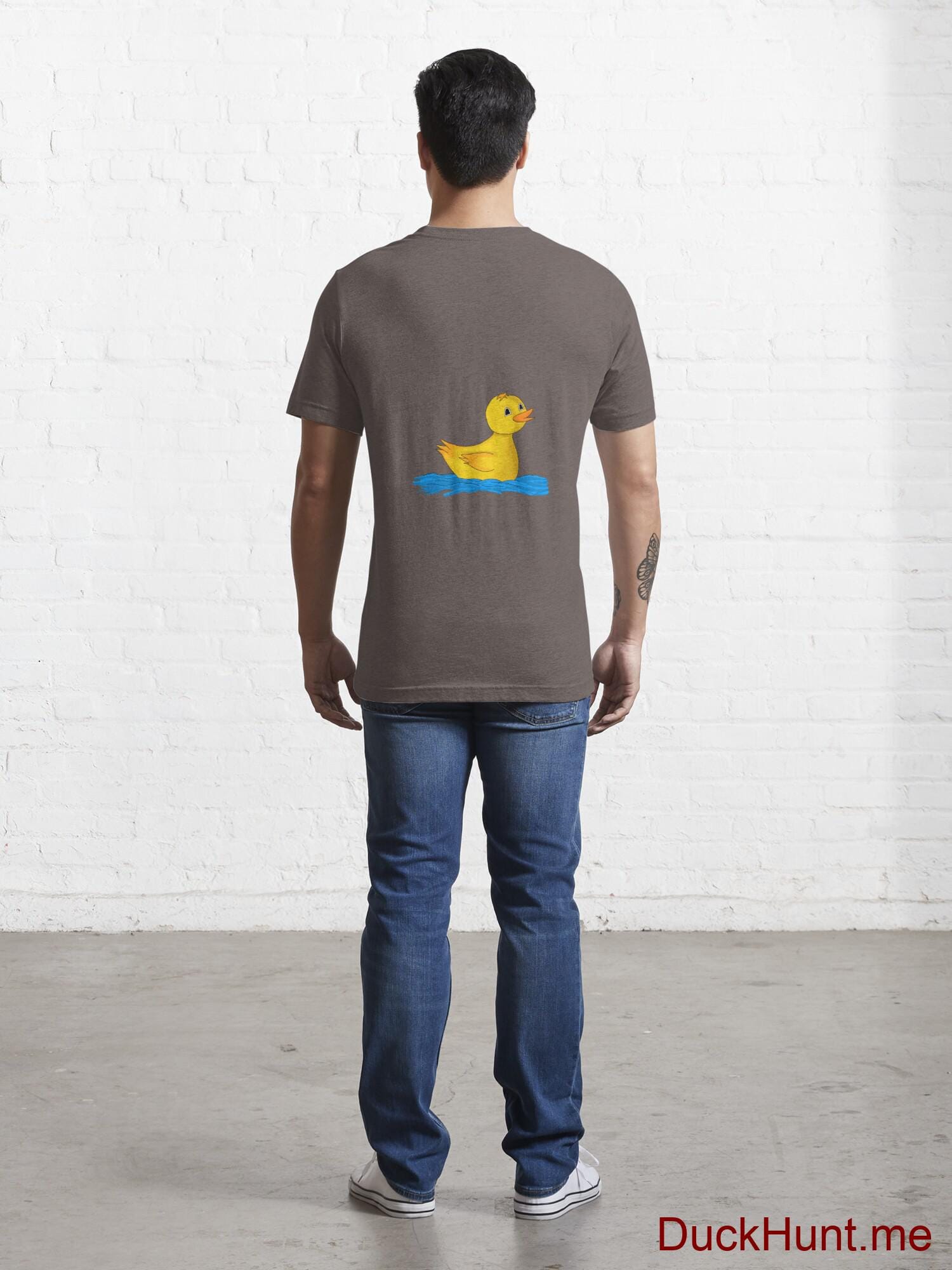 Plastic Duck Dark Grey Essential T-Shirt (Back printed) alternative image 3
