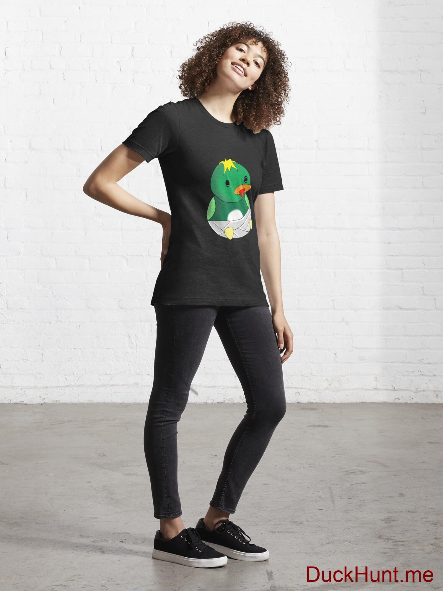 Baby duck Black Essential T-Shirt (Front printed) alternative image 3