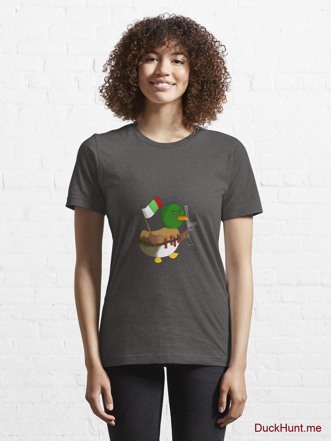 Kamikaze Duck Charcoal Heather Essential T-Shirt (Front printed) alternative image 5