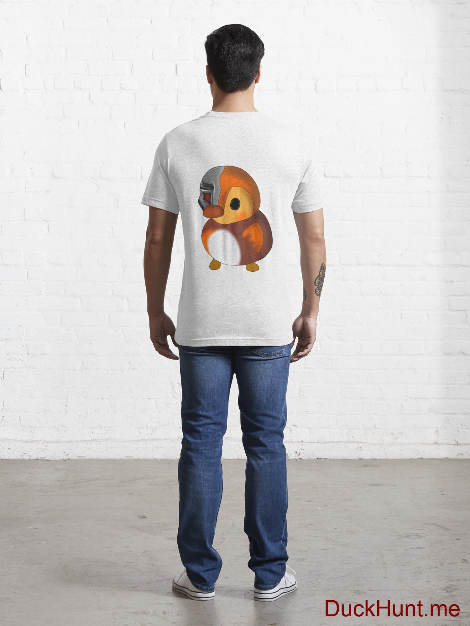 Mechanical Duck White Essential T-Shirt (Back printed) alternative image 3