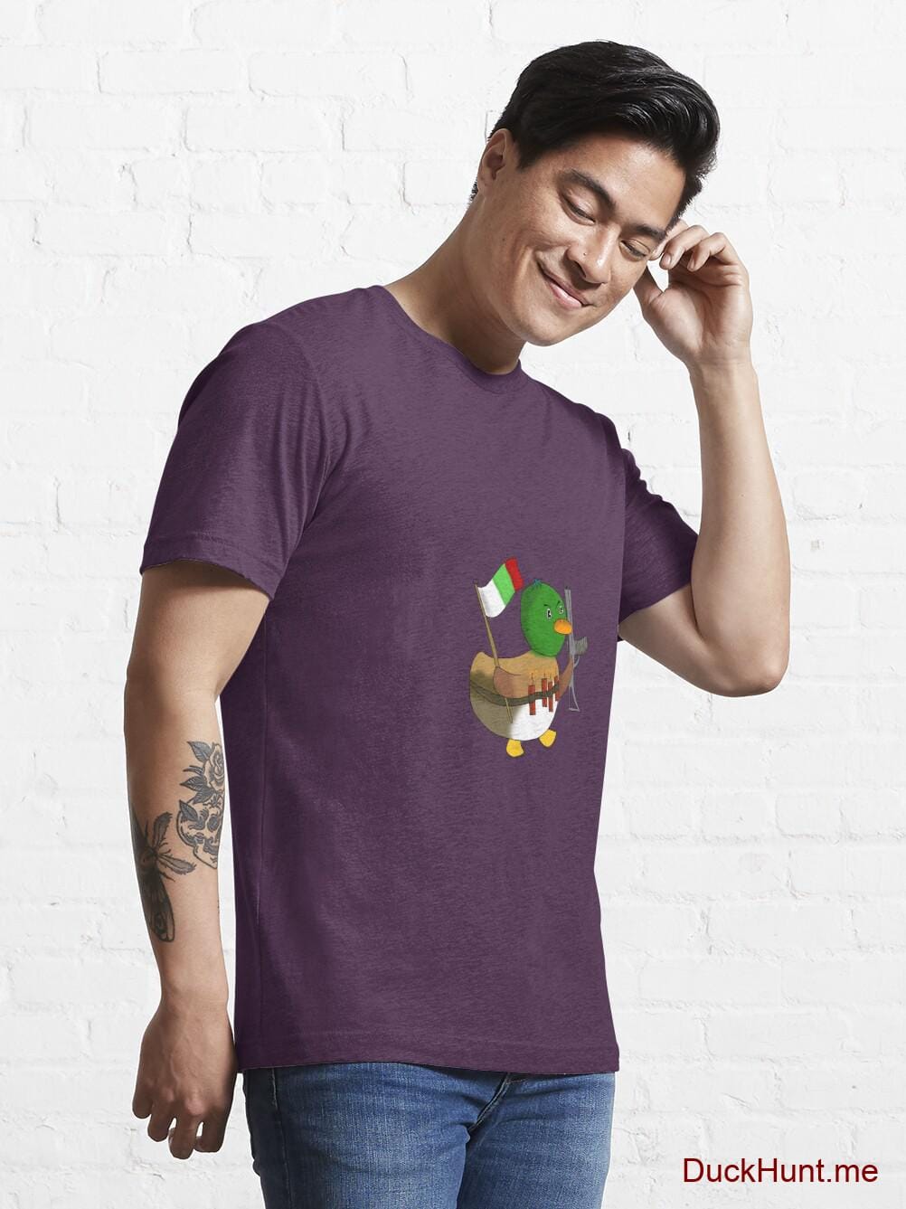 Kamikaze Duck Eggplant Essential T-Shirt (Front printed) alternative image 6