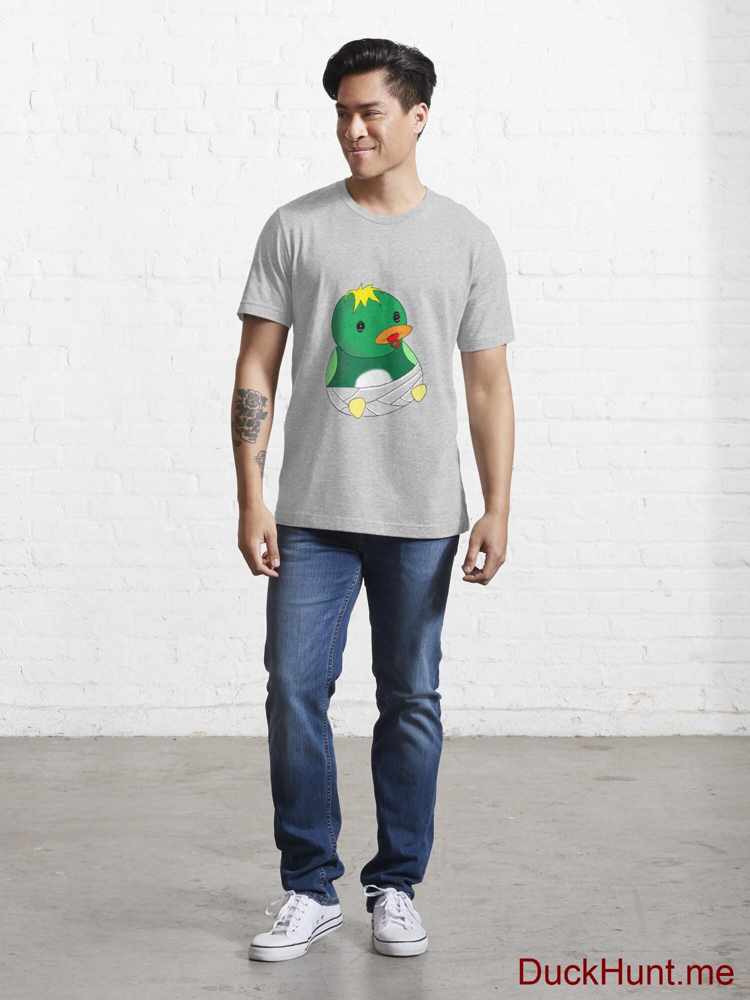 Baby duck Heather Grey Essential T-Shirt (Front printed) alternative image 4