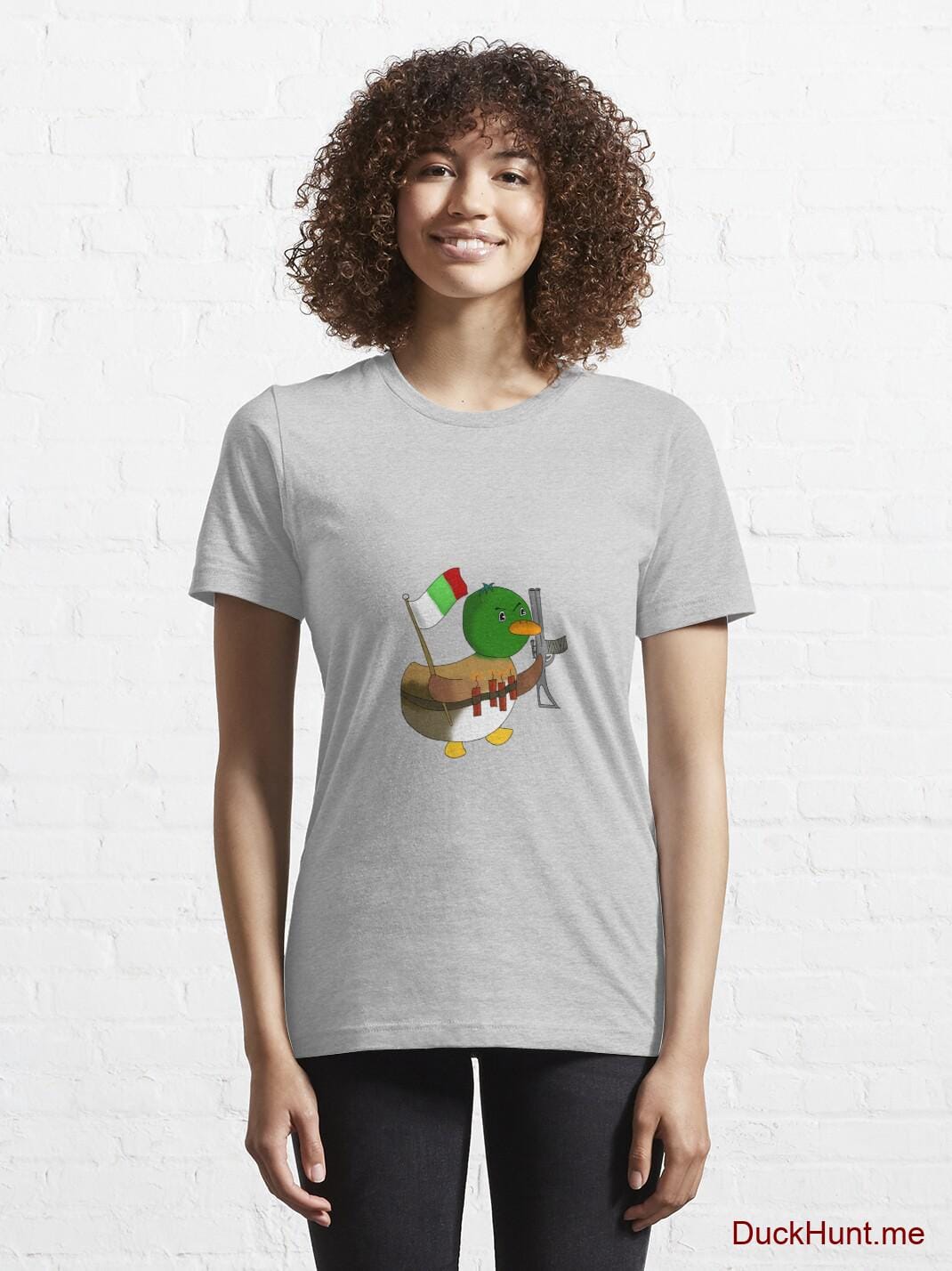 Kamikaze Duck Heather Grey Essential T-Shirt (Front printed) alternative image 5
