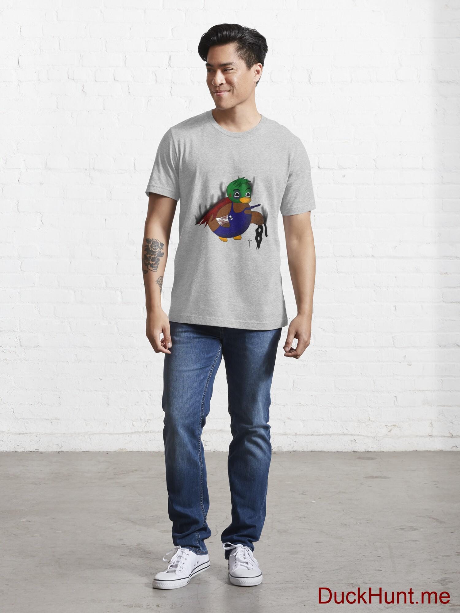 Dead Boss Duck (smoky) Heather Grey Essential T-Shirt (Front printed) alternative image 4