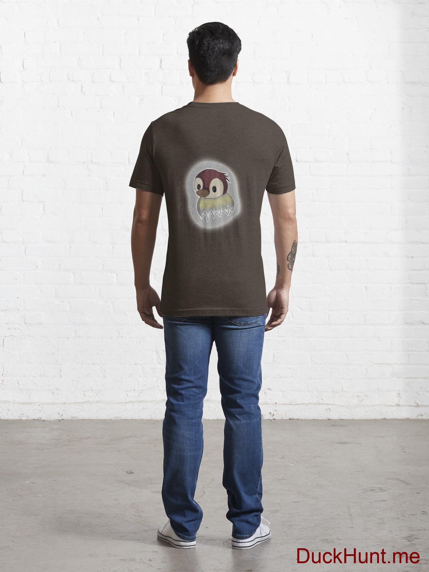Ghost Duck (foggy) Brown Essential T-Shirt (Back printed) alternative image 3
