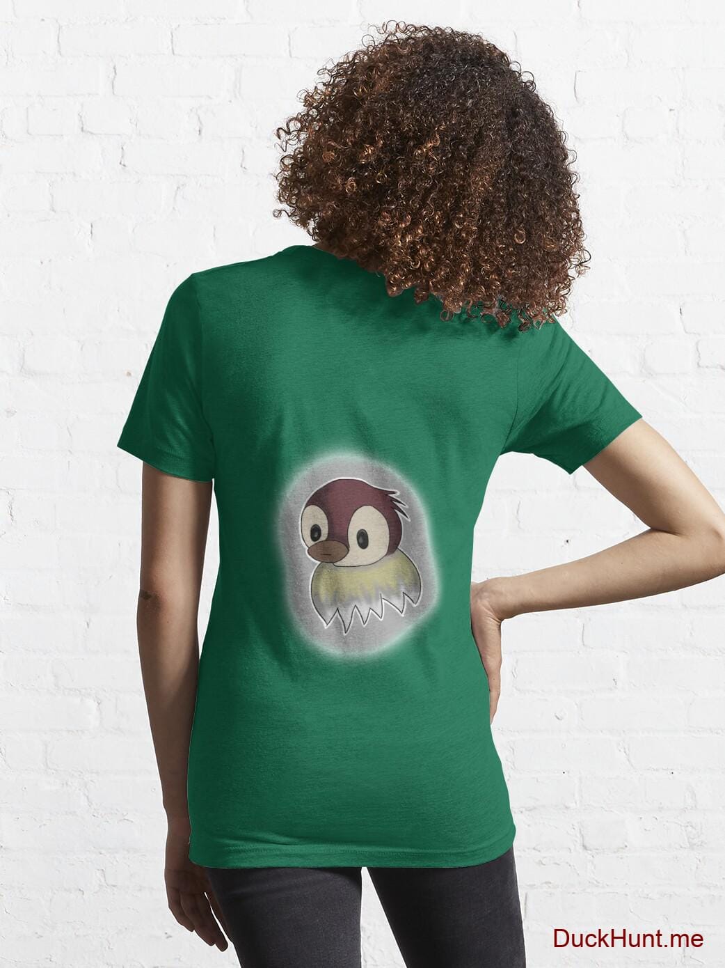 Ghost Duck (foggy) Green Essential T-Shirt (Back printed) alternative image 4