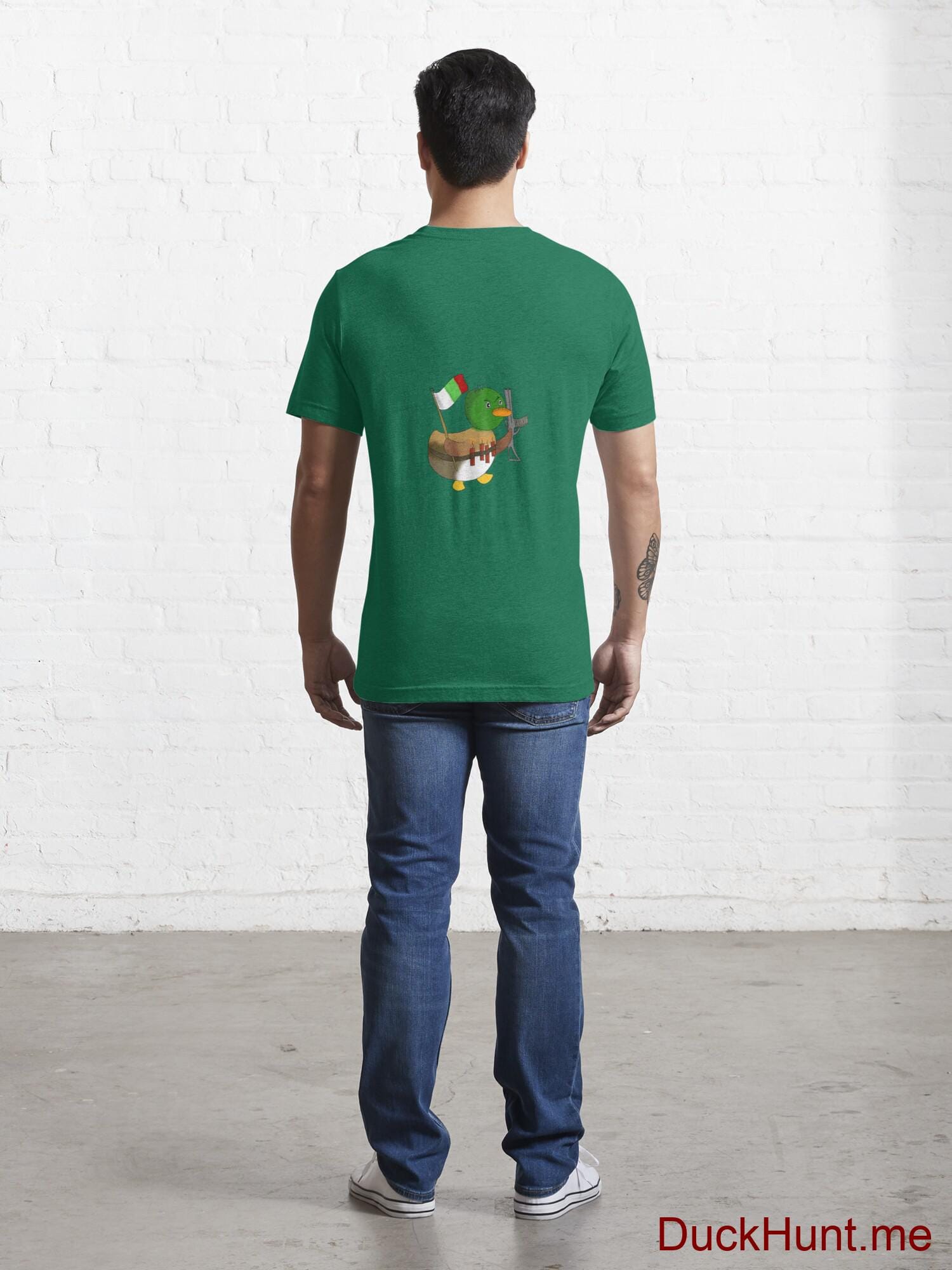 Kamikaze Duck Green Essential T-Shirt (Back printed) alternative image 3