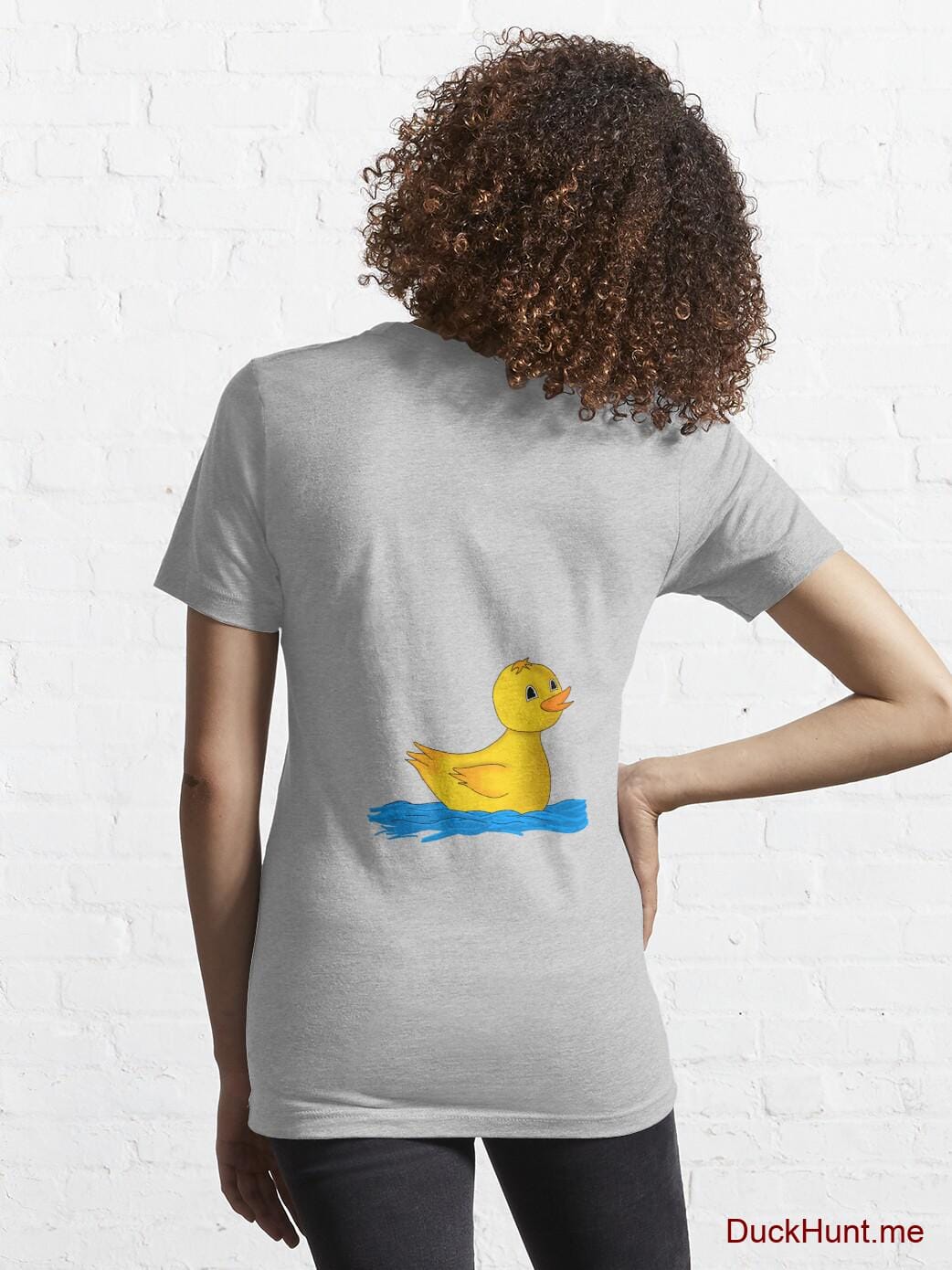 Plastic Duck Heather Grey Essential T-Shirt (Back printed) alternative image 4