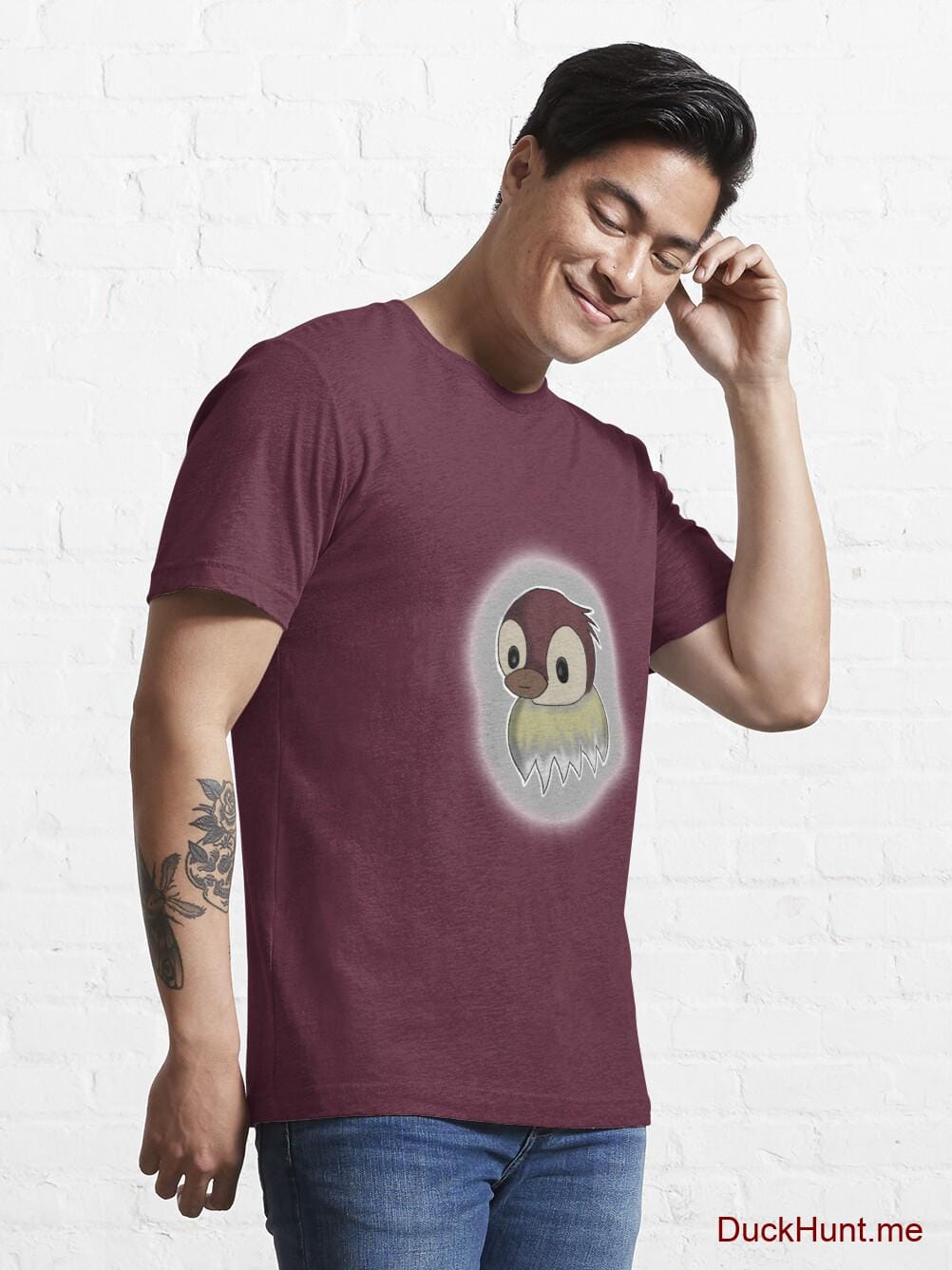 Ghost Duck (foggy) Dark Red Essential T-Shirt (Front printed) alternative image 6