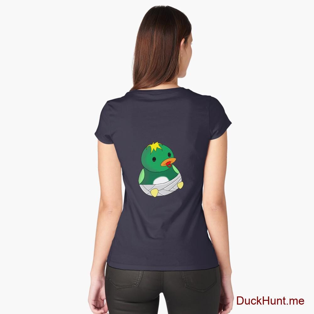 Baby duck Navy Fitted Scoop T-Shirt (Back printed)