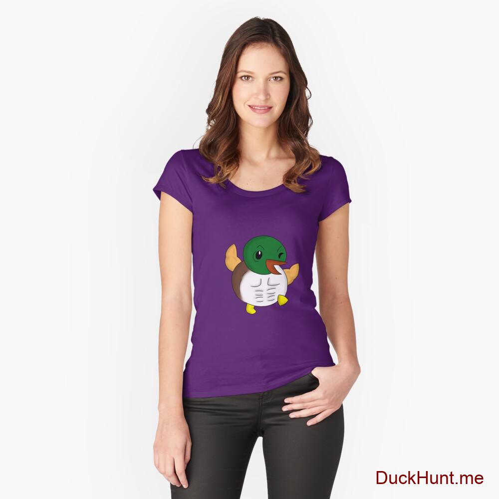 Super duck Purple Fitted Scoop T-Shirt (Front printed)