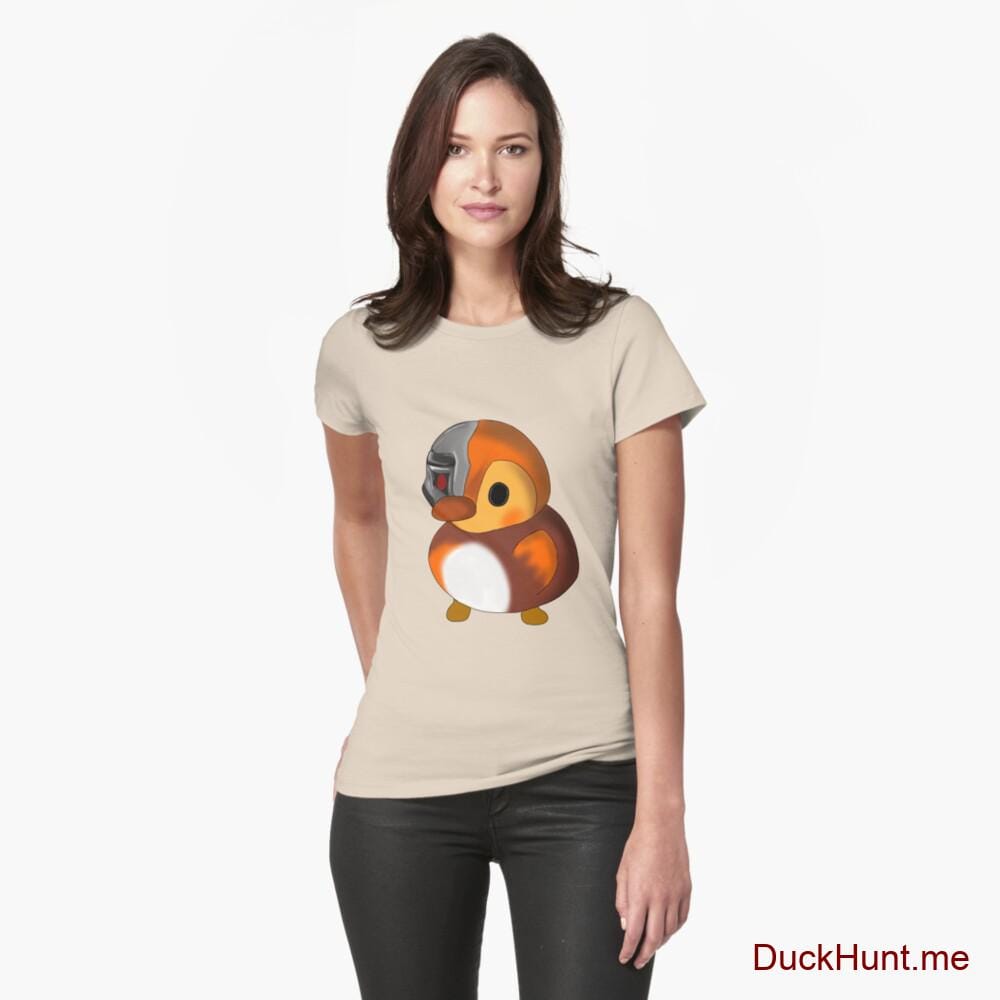 Mechanical Duck Creme Fitted T-Shirt (Front printed)