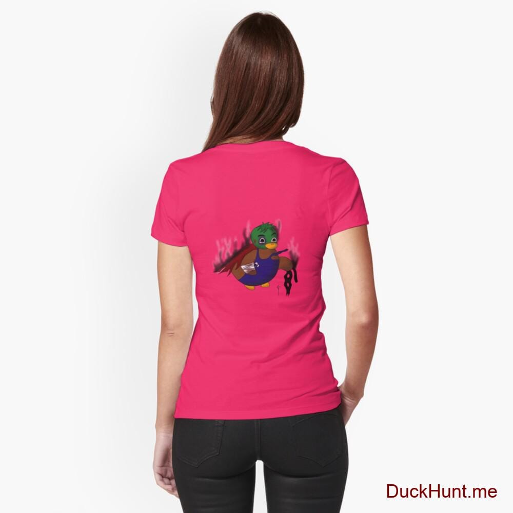 Dead Boss Duck (smoky) Berry Fitted T-Shirt (Back printed)