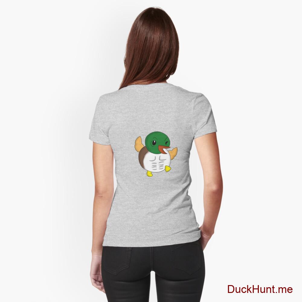 Super duck Heather Grey Fitted T-Shirt (Back printed)