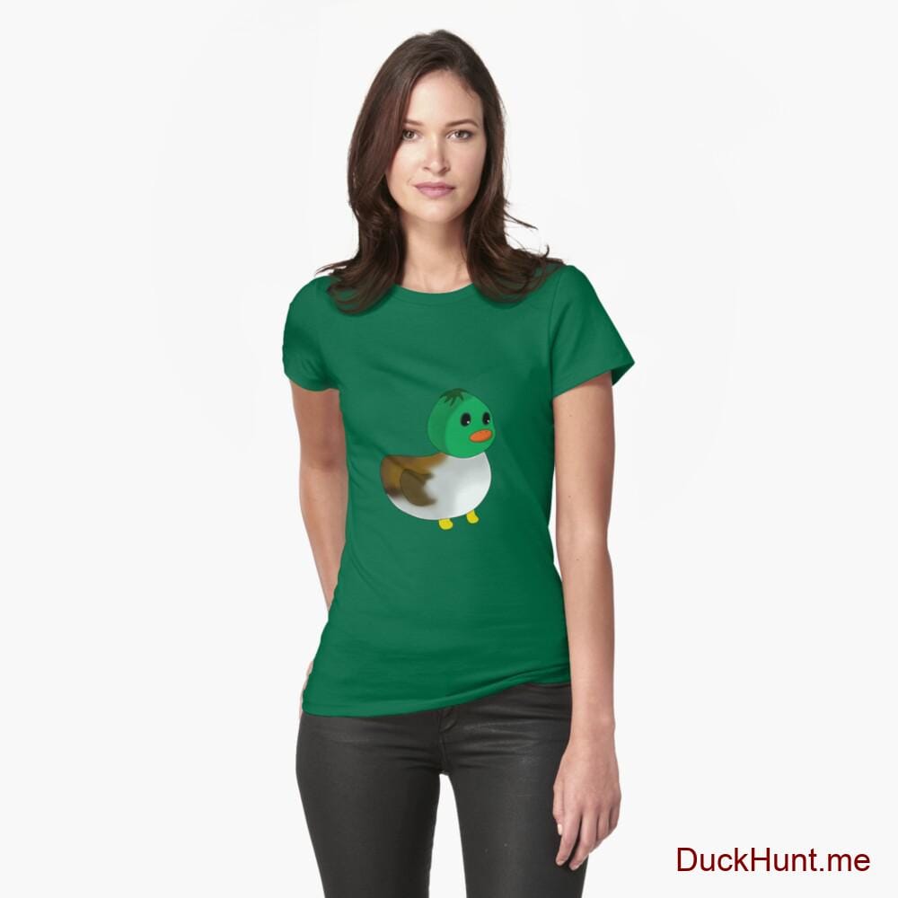 Normal Duck Green Fitted T-Shirt (Front printed)