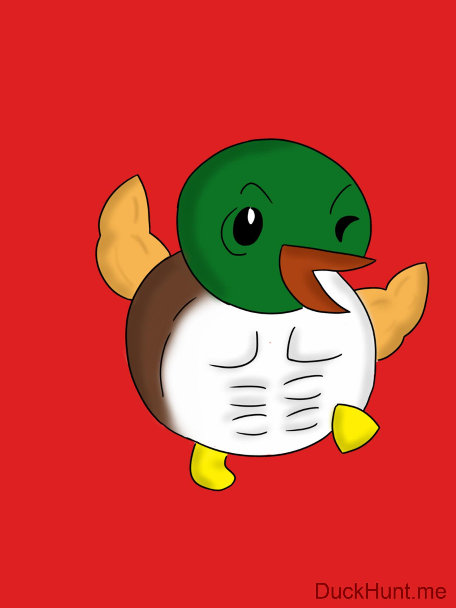 Super duck Red Fitted V-Neck T-Shirt (Back printed) alternative image 1