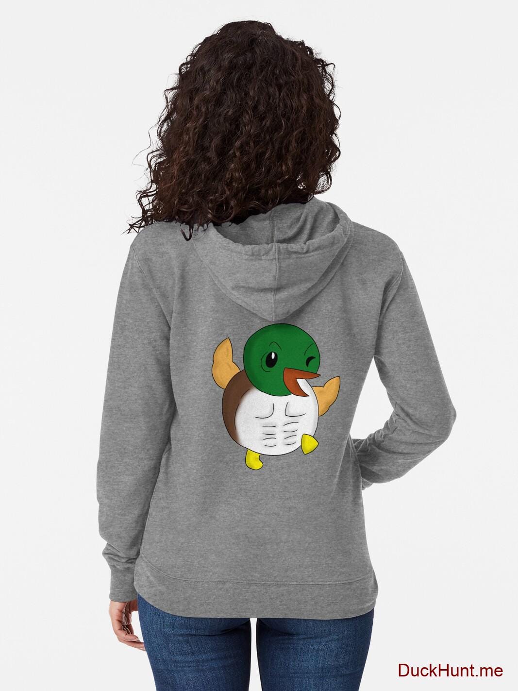 Super duck Grey Lightweight Hoodie (Back printed) alternative image 1