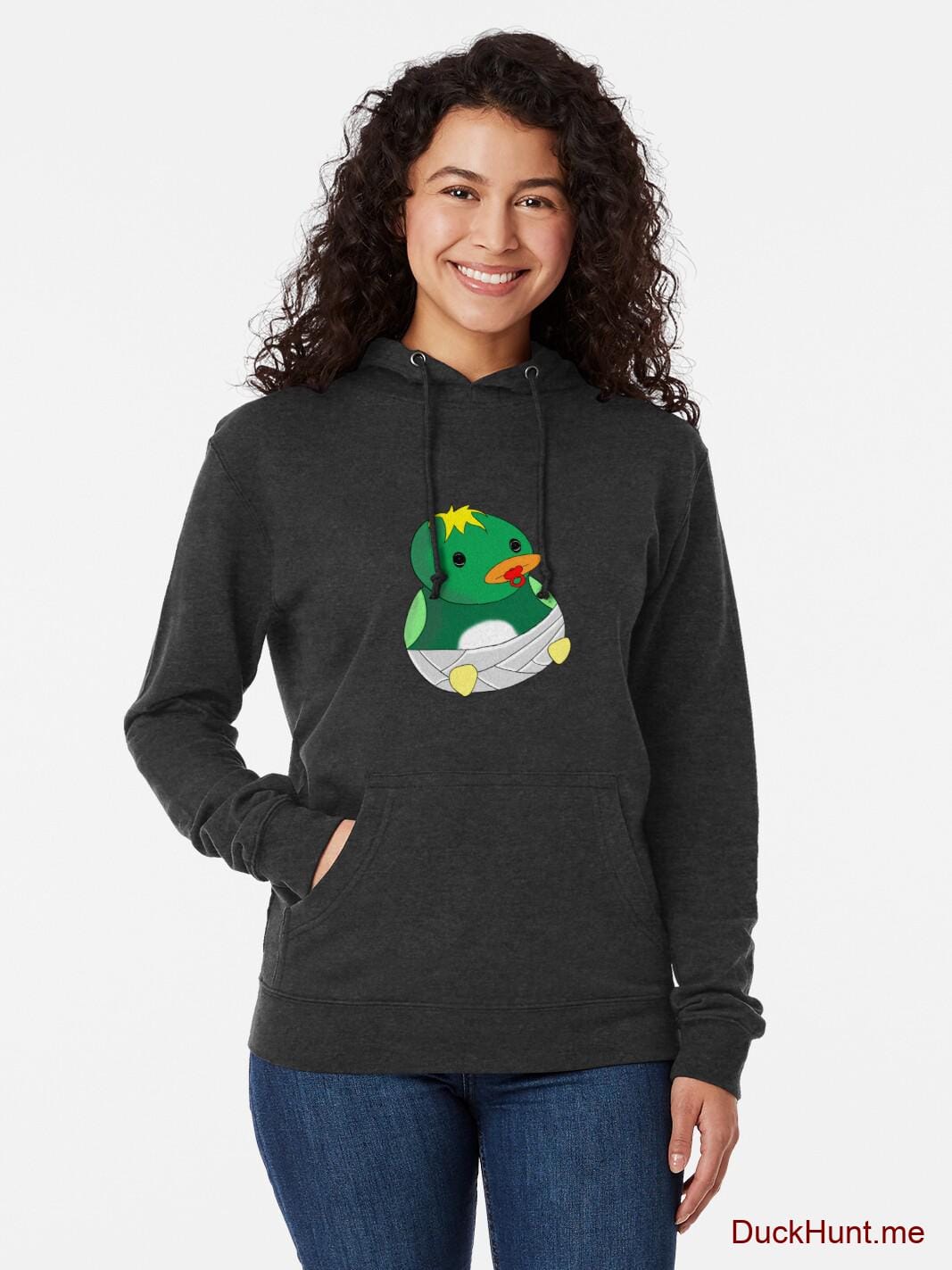 Baby duck Charcoal Lightweight Hoodie (Front printed) alternative image 1
