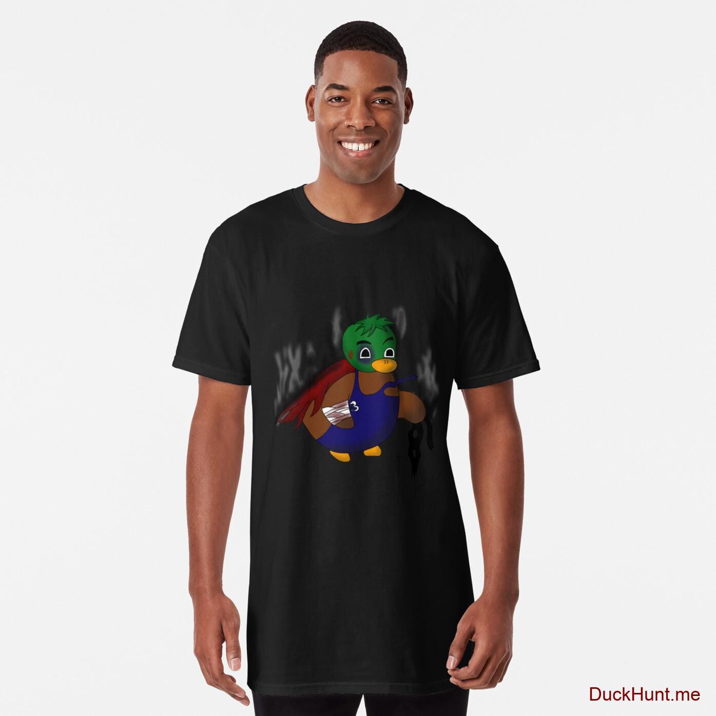 Dead Boss Duck (smoky) Black Long T-Shirt (Front printed)