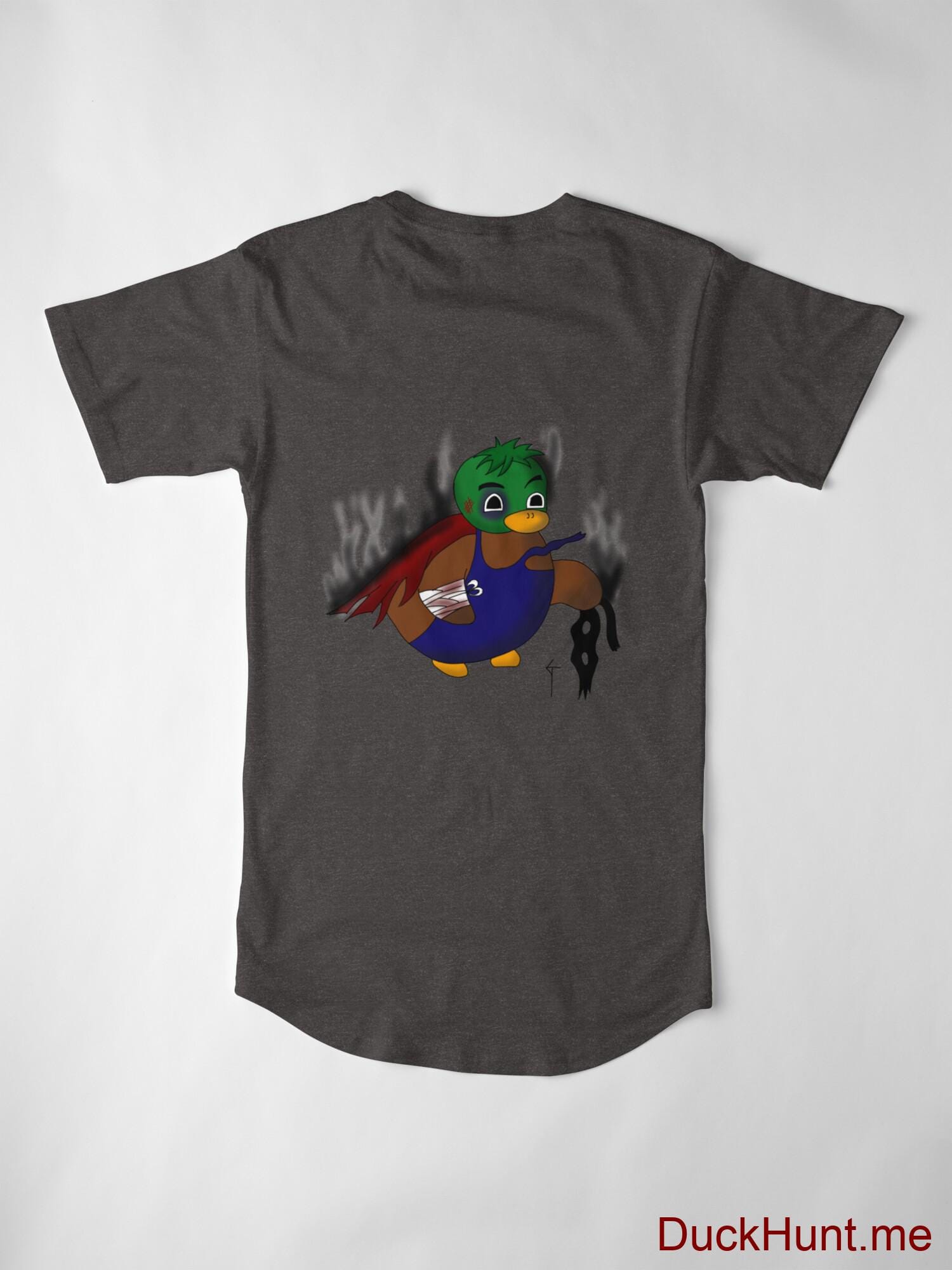 Dead Boss Duck (smoky) Charcoal Heather Long T-Shirt (Back printed) alternative image 2