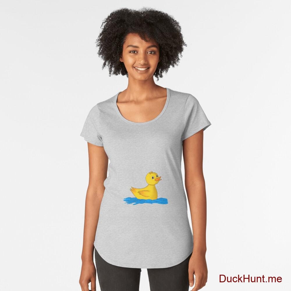Plastic Duck Heather Grey Premium Scoop T-Shirt (Front printed)