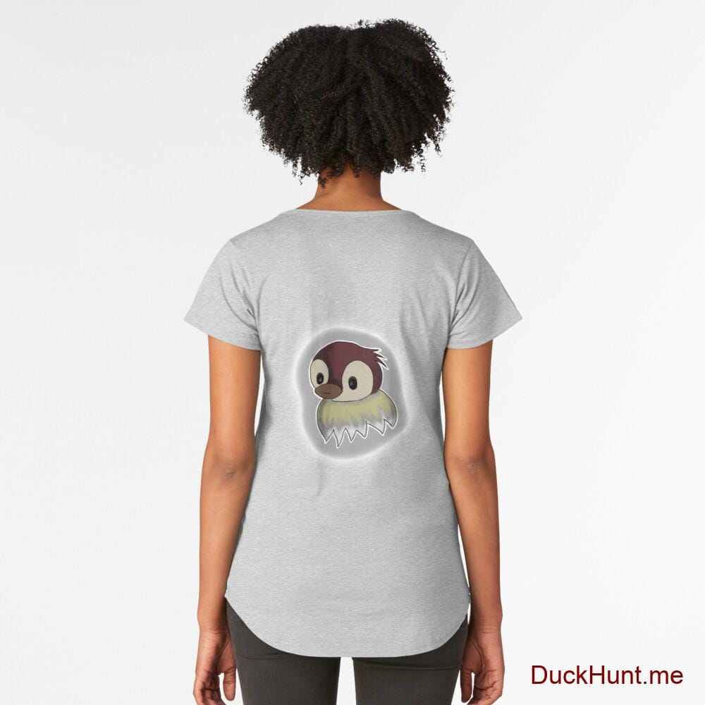 Ghost Duck (foggy) Heather Grey Premium Scoop T-Shirt (Back printed)
