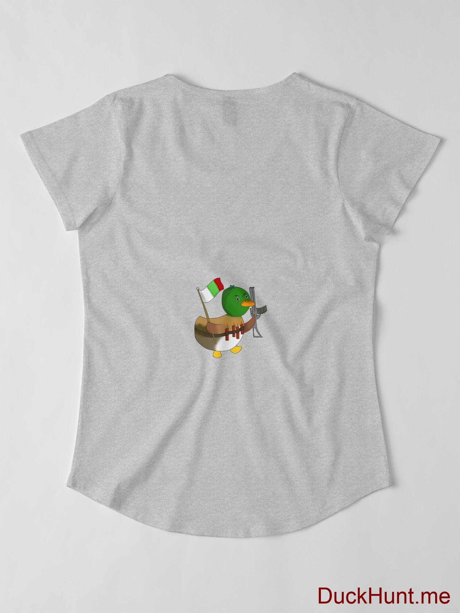 Kamikaze Duck Heather Grey Premium Scoop T-Shirt (Back printed) alternative image 2