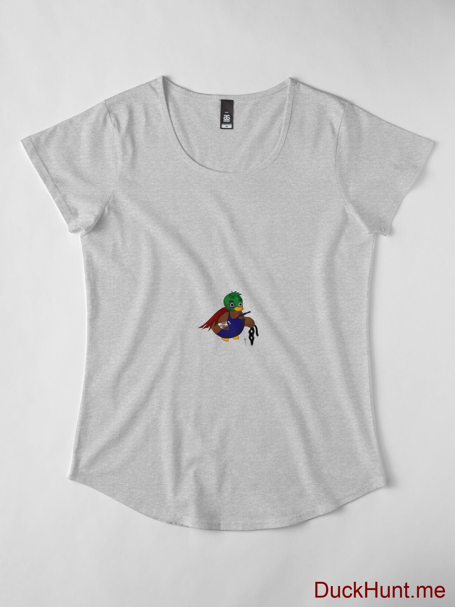 Dead DuckHunt Boss (smokeless) Heather Grey Premium Scoop T-Shirt (Front printed) alternative image 3